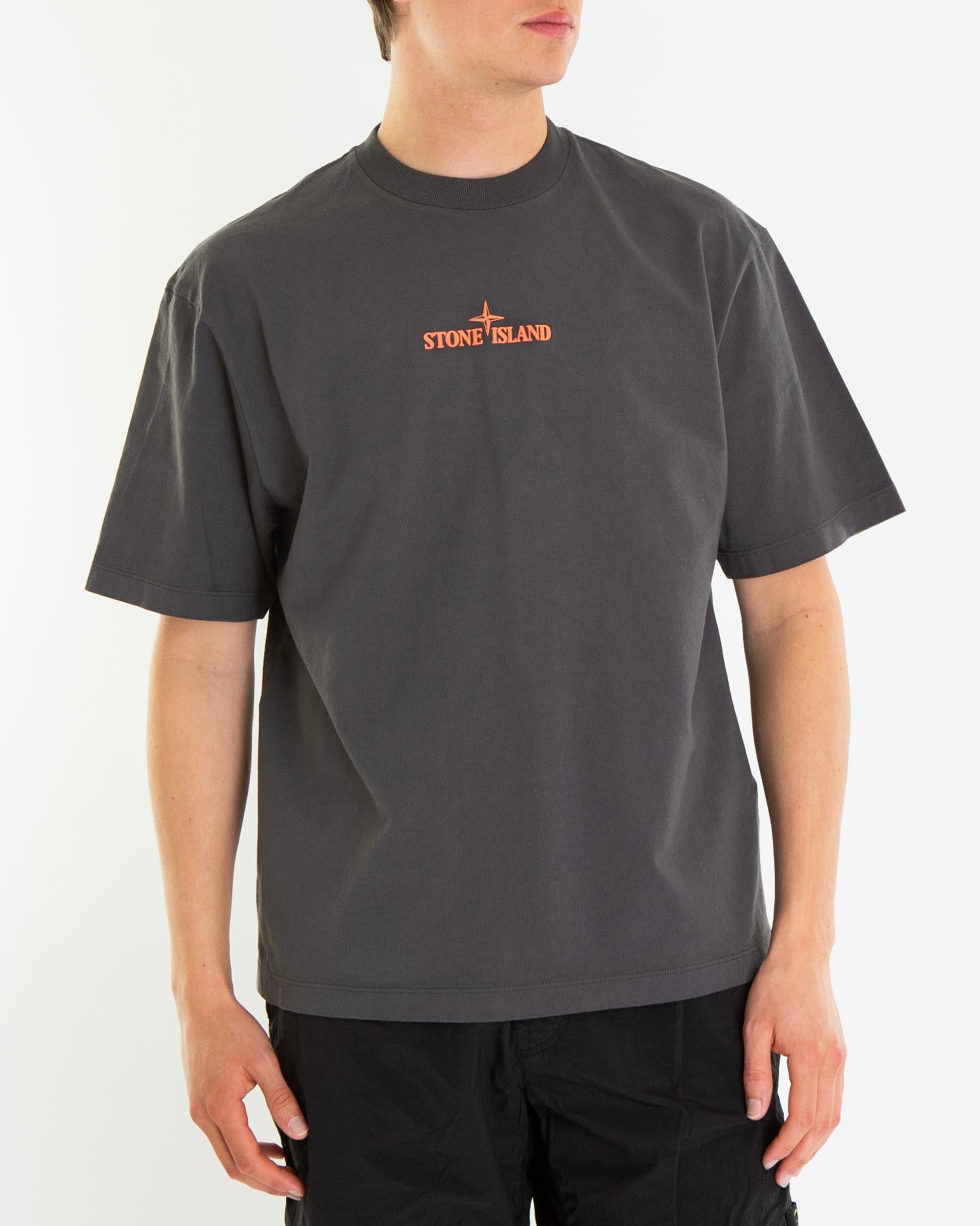 Heren Finger Print T-Shirt Grijs