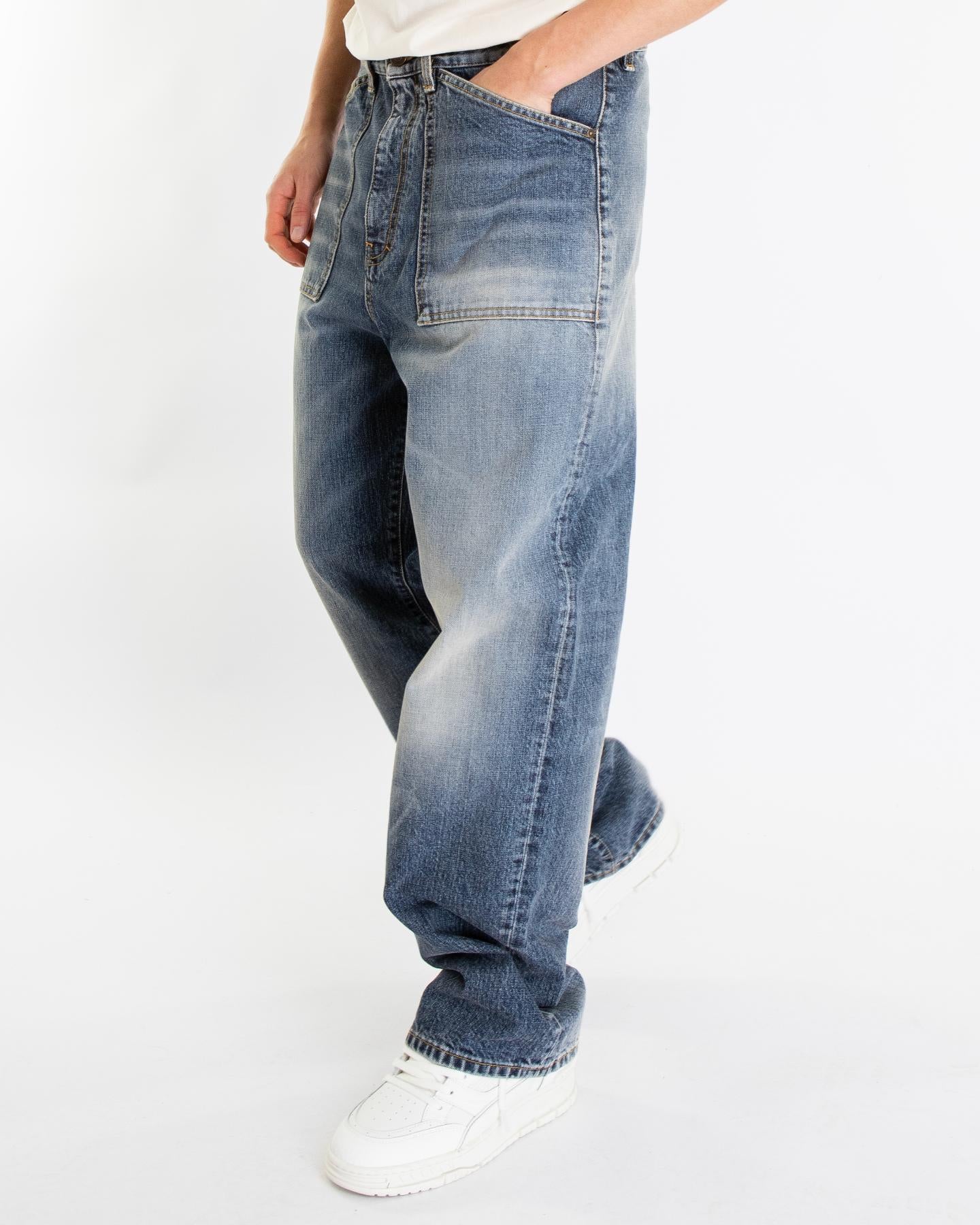 Heren Loose Fit Jeans Blauw