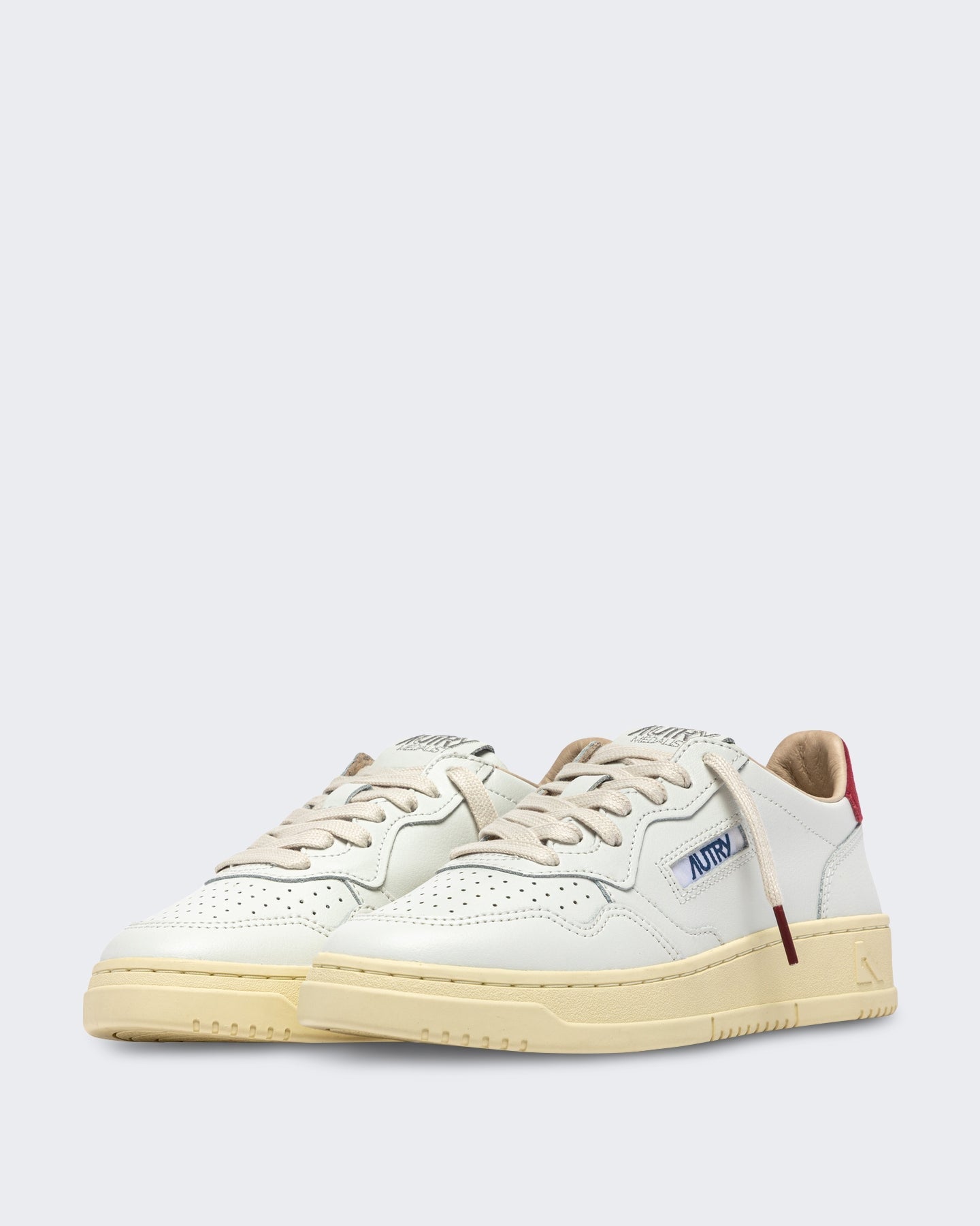 Autry Dames Medalist Low sneakers leer suède logo Wit - Eleganza.nl