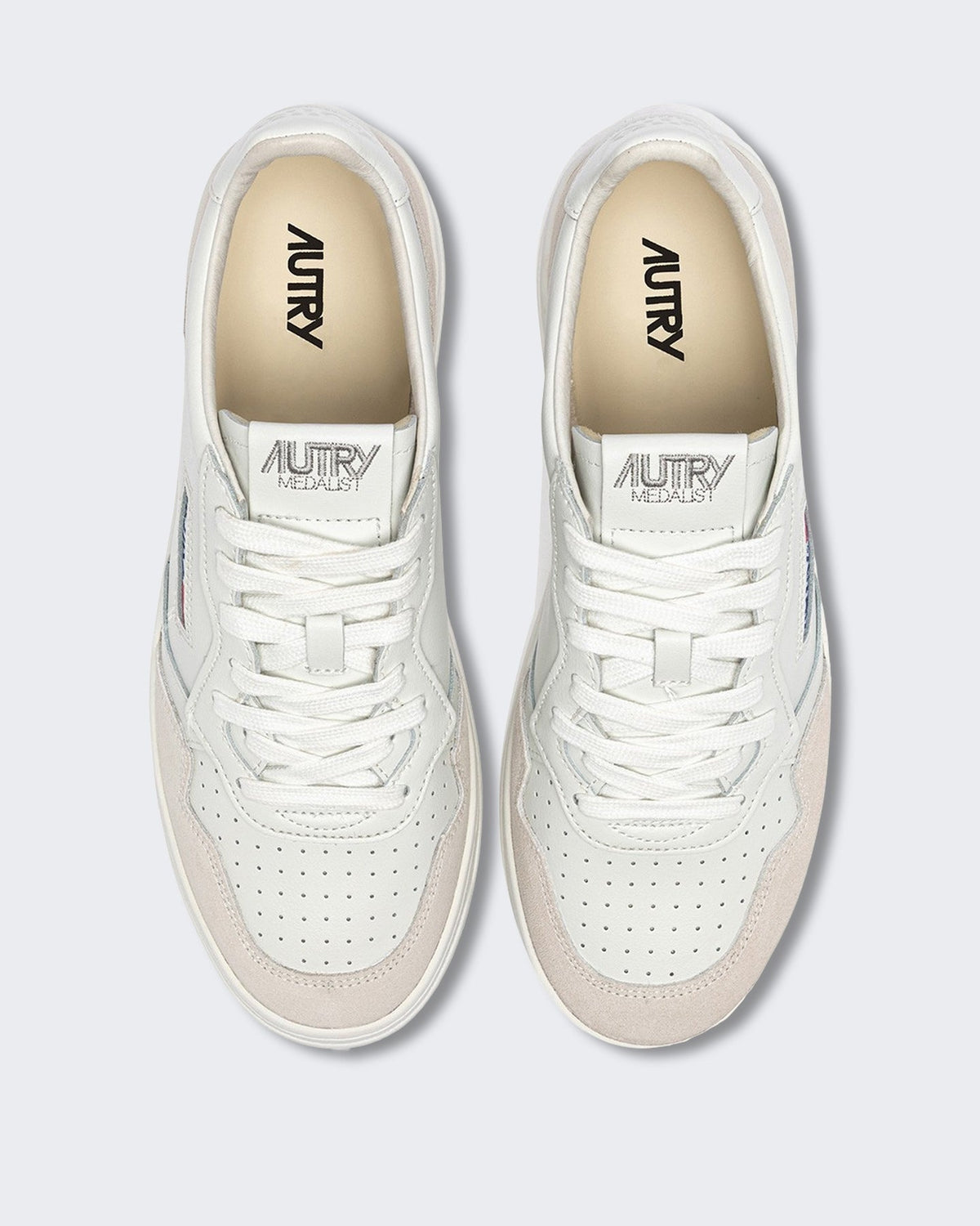 Autry Dames Medalist Low sneakers leer suède Total White - Eleganza.nl