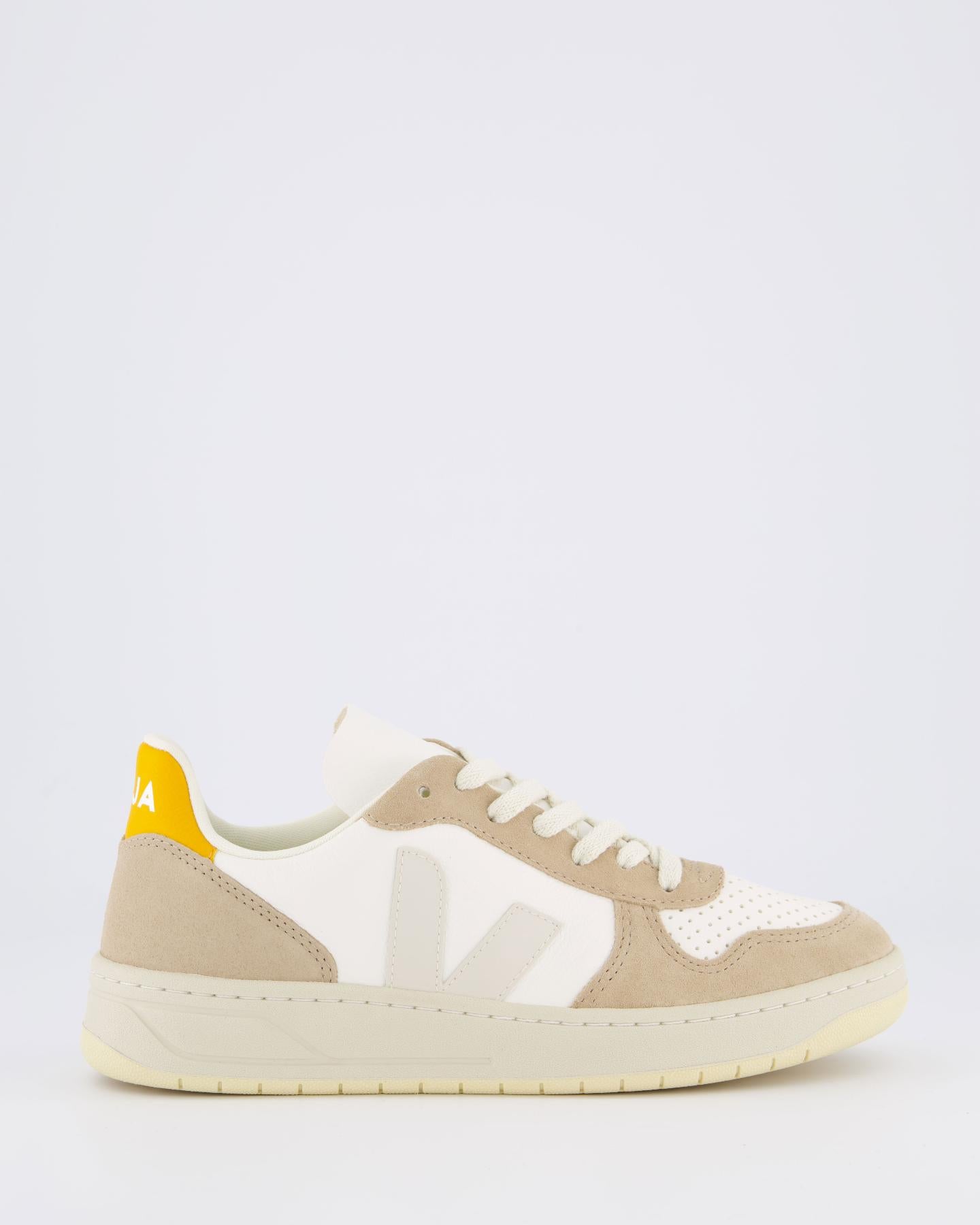 Women V-10 sneaker beige/white/yellow