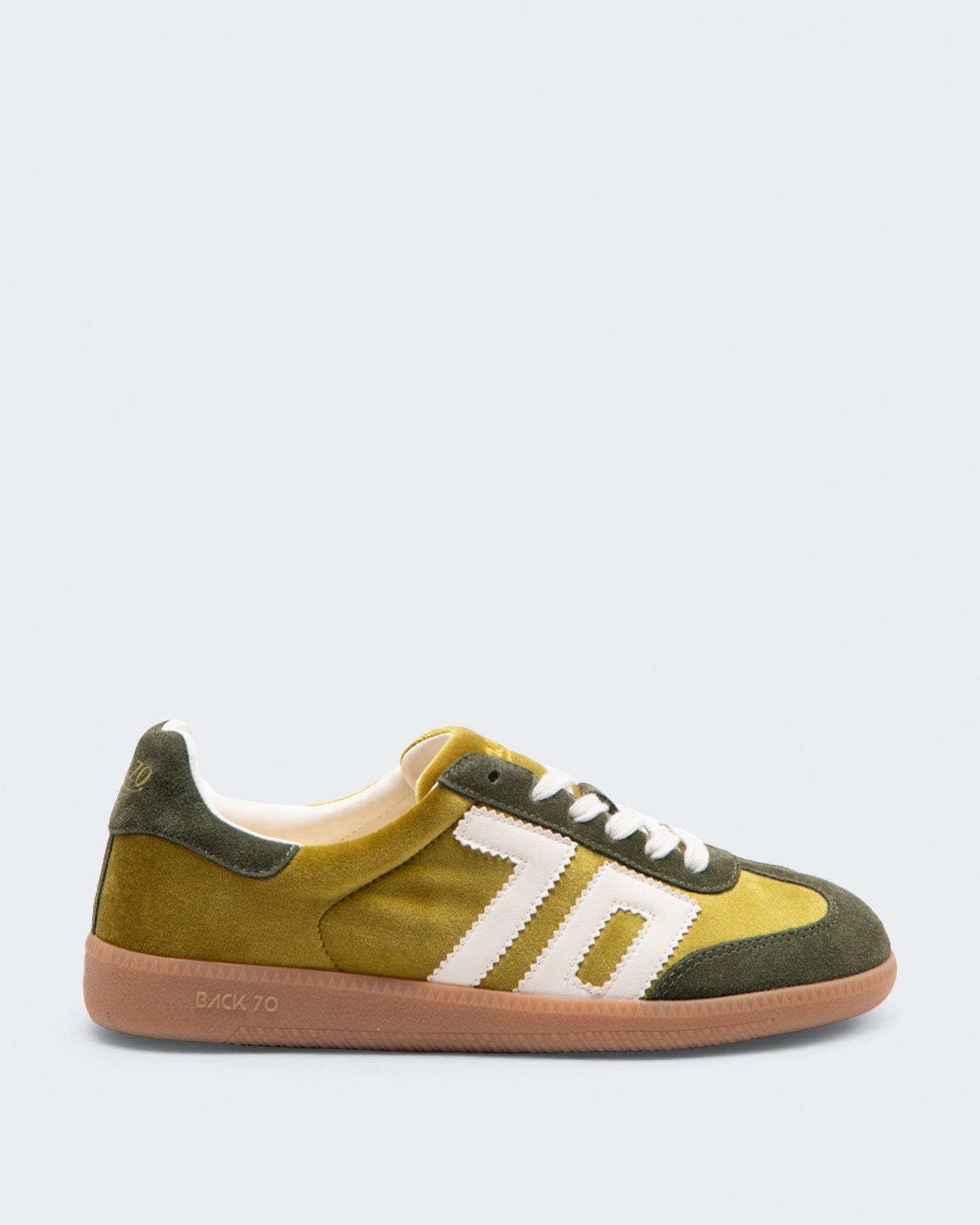 Back 70 Dames Cloud sneaker velvet ocra Geel - Eleganza.nl