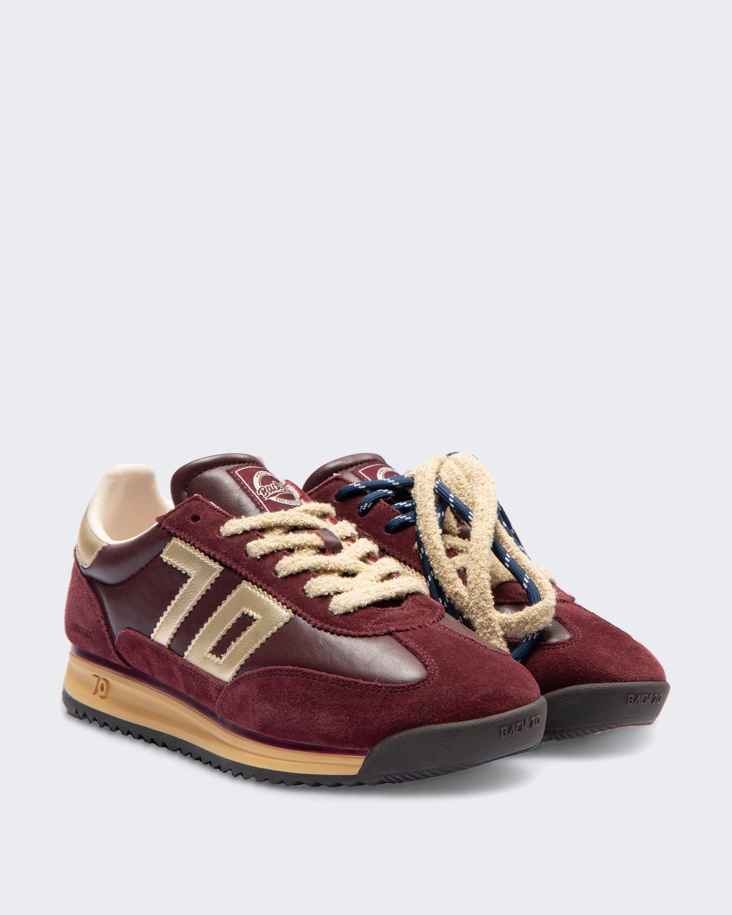 Back 70 Dames Jogger sneaker met nappa leer Metallic Goud - Eleganza.nl