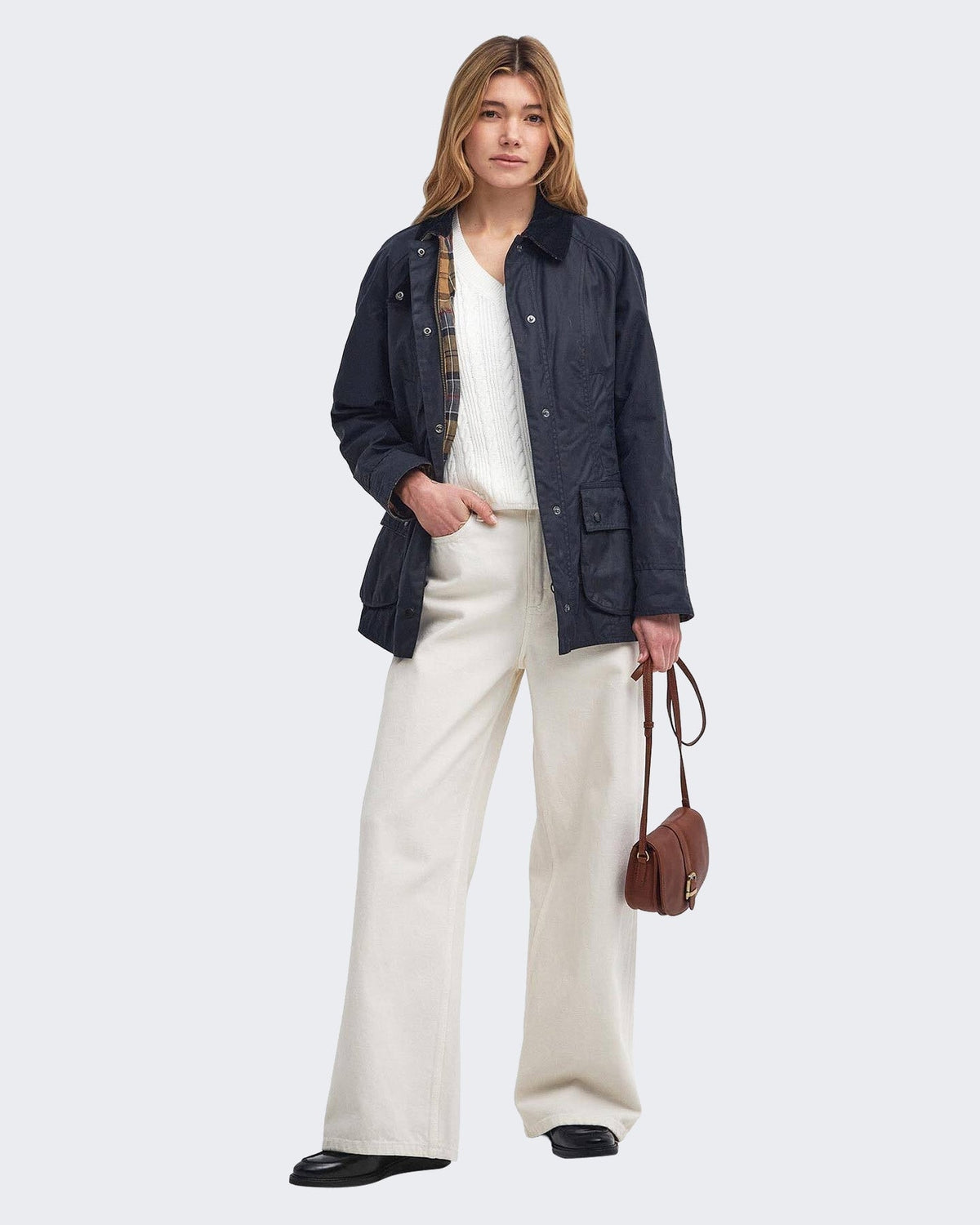 Barbour Dames Beadnell gewaxte Blauw - Eleganza.nl