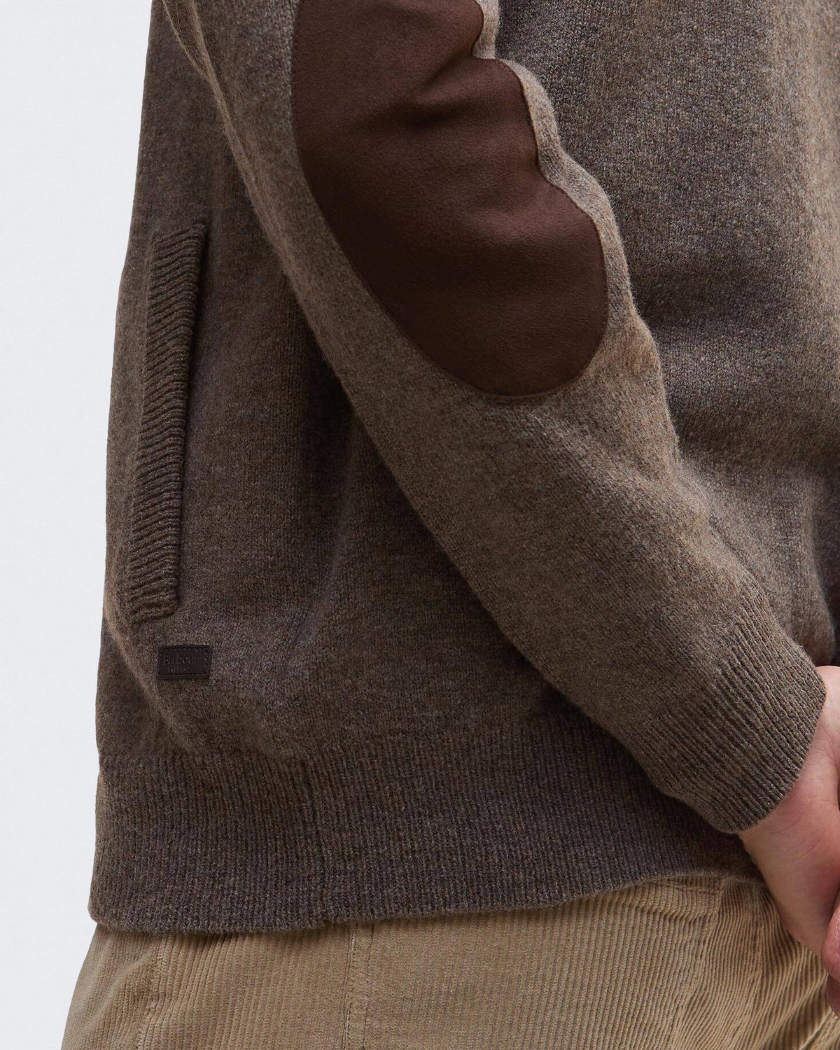 Barbour Heren Essential Patch gebreide cardigan met rits Donkersteen - Eleganza.nl