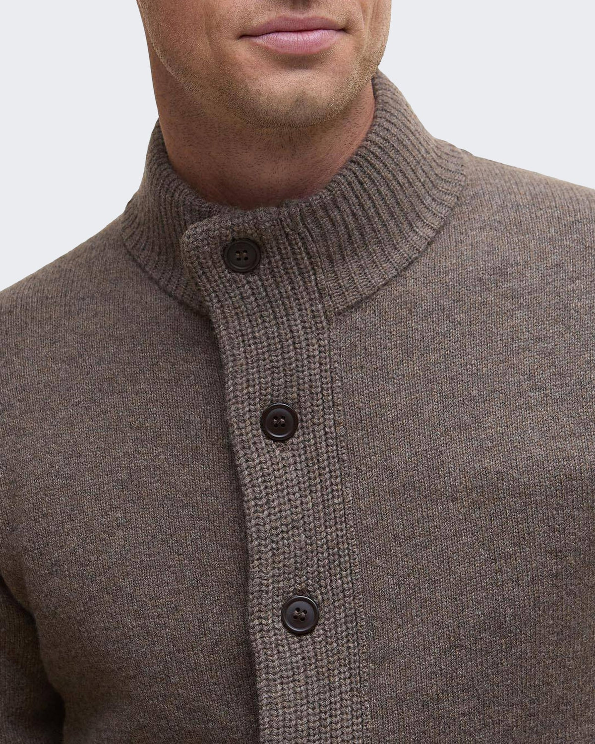 Barbour Heren Essential Patch gebreide cardigan met rits Donkersteen - Eleganza.nl