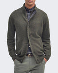 Men's Essential Patch gebreide cardigan met rits Zeegroen