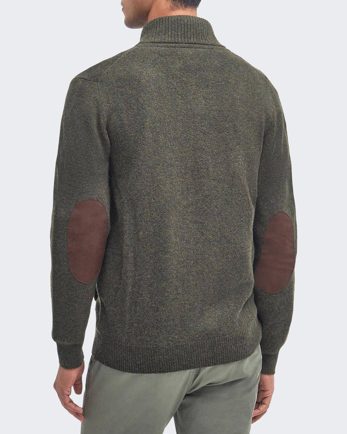 Barbour Heren Essential Patch gebreide cardigan met rits Zeegroen - Eleganza.nl