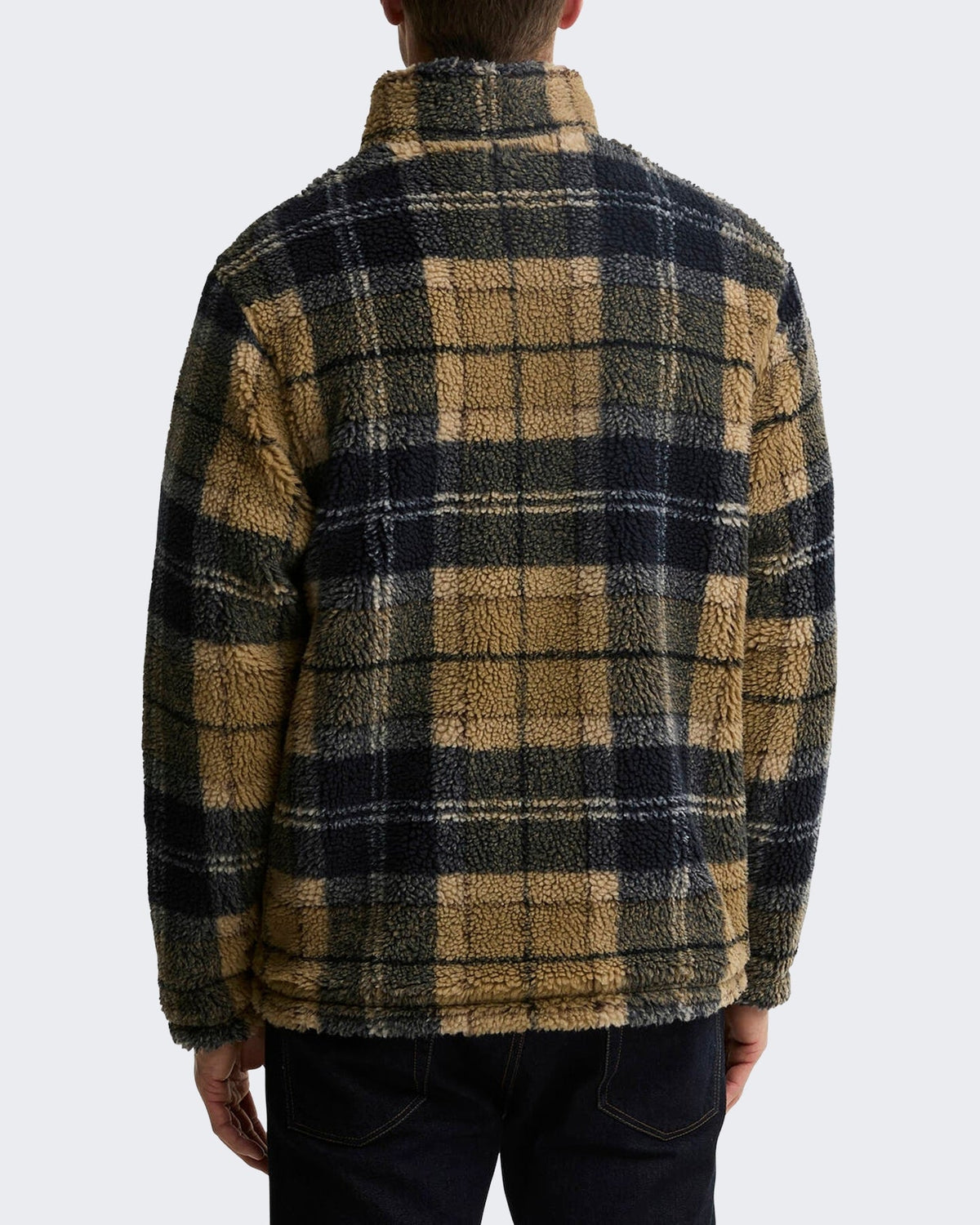 Barbour Heren Fleece sweater met rits en ruitmotief Groen - Eleganza.nl