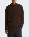 Men's Holden gebreide Jumper met halve rits Brown — huidige kleur