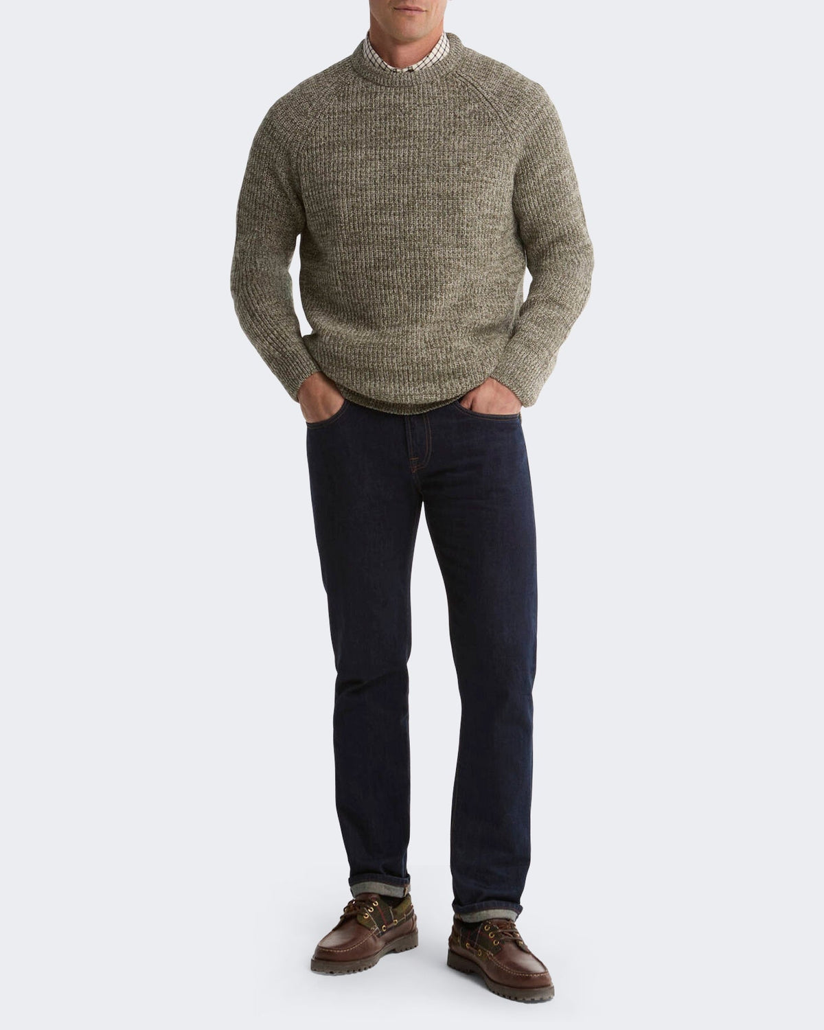 Barbour Heren Horseford trui met ronde hals Groen - Eleganza.nl