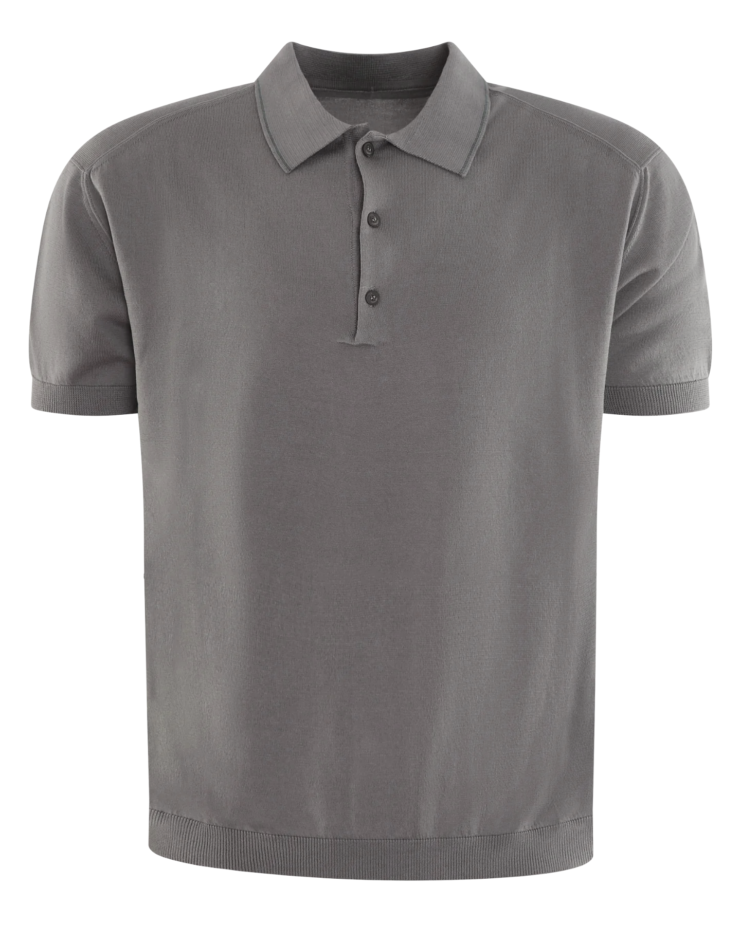 Heren Polo Collar Knit Grijs
