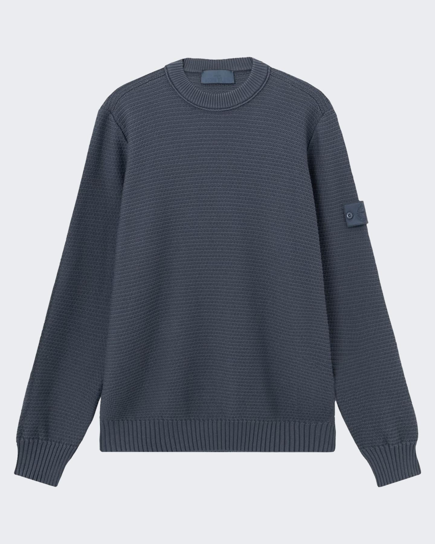 Heren Ribbed Trims Ghost Blauw