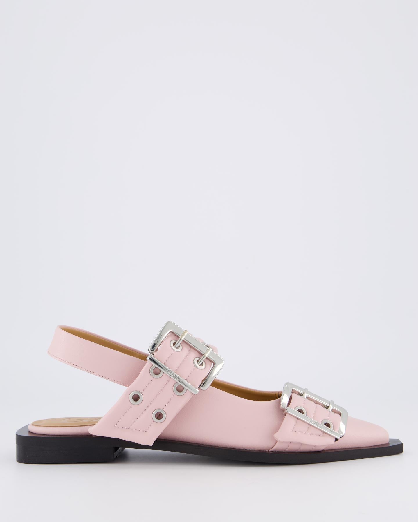 Dames Chunky Buckle Ballerina Roze