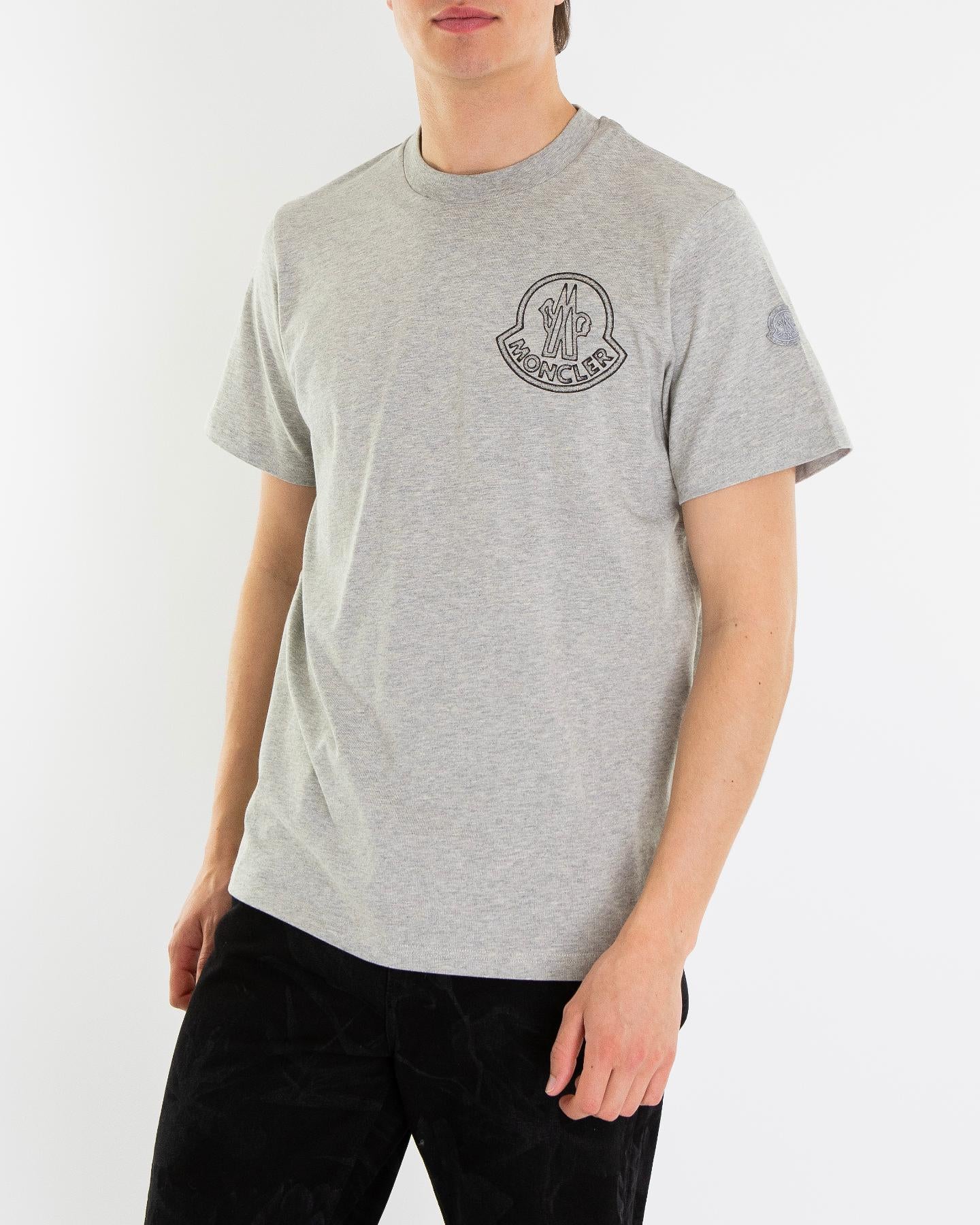 Heren Raised Logo T-Shirt Grijs