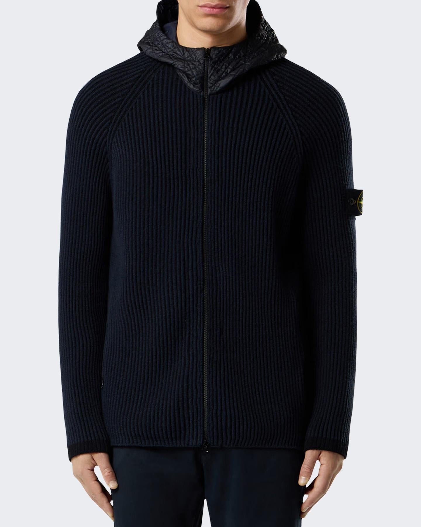 Heren Zip-up Hooded Sweater Blauw