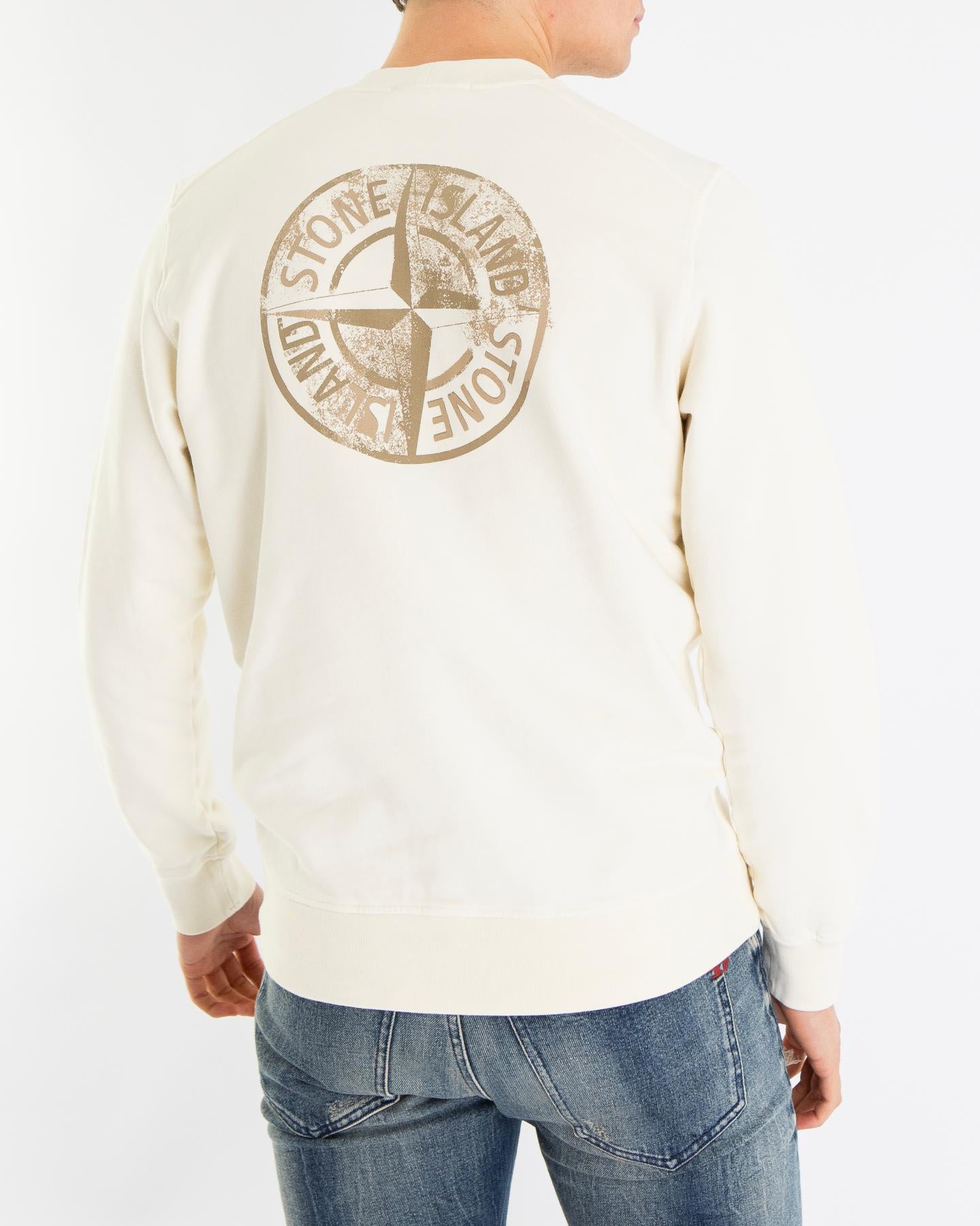 Heren Logoprint Crew Neck Ivory