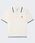 Casablanca Boucle Short Sleeve Polo White — huidige kleur
