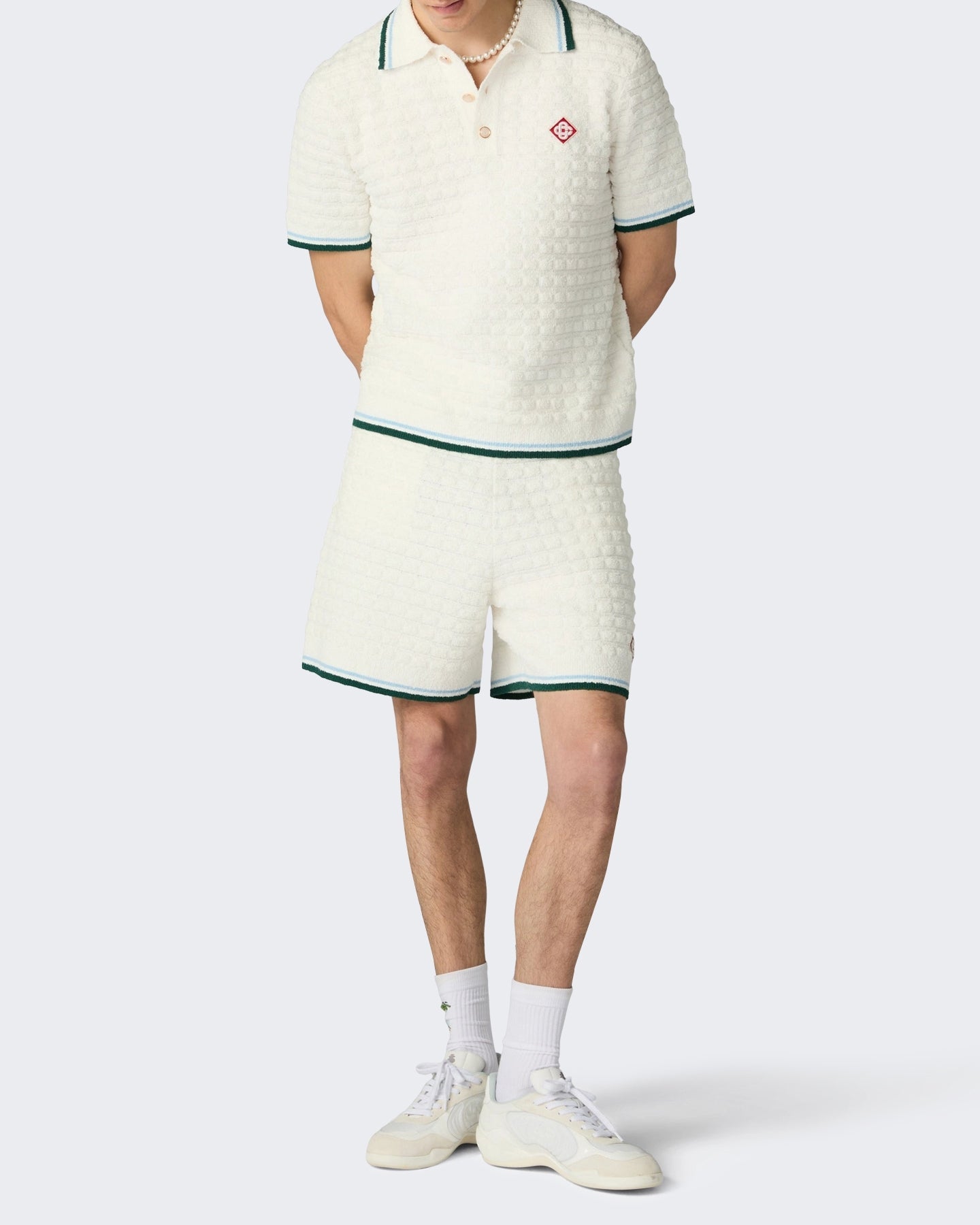 Casablanca Heren Boucle Shorts Wit - Eleganza.nl