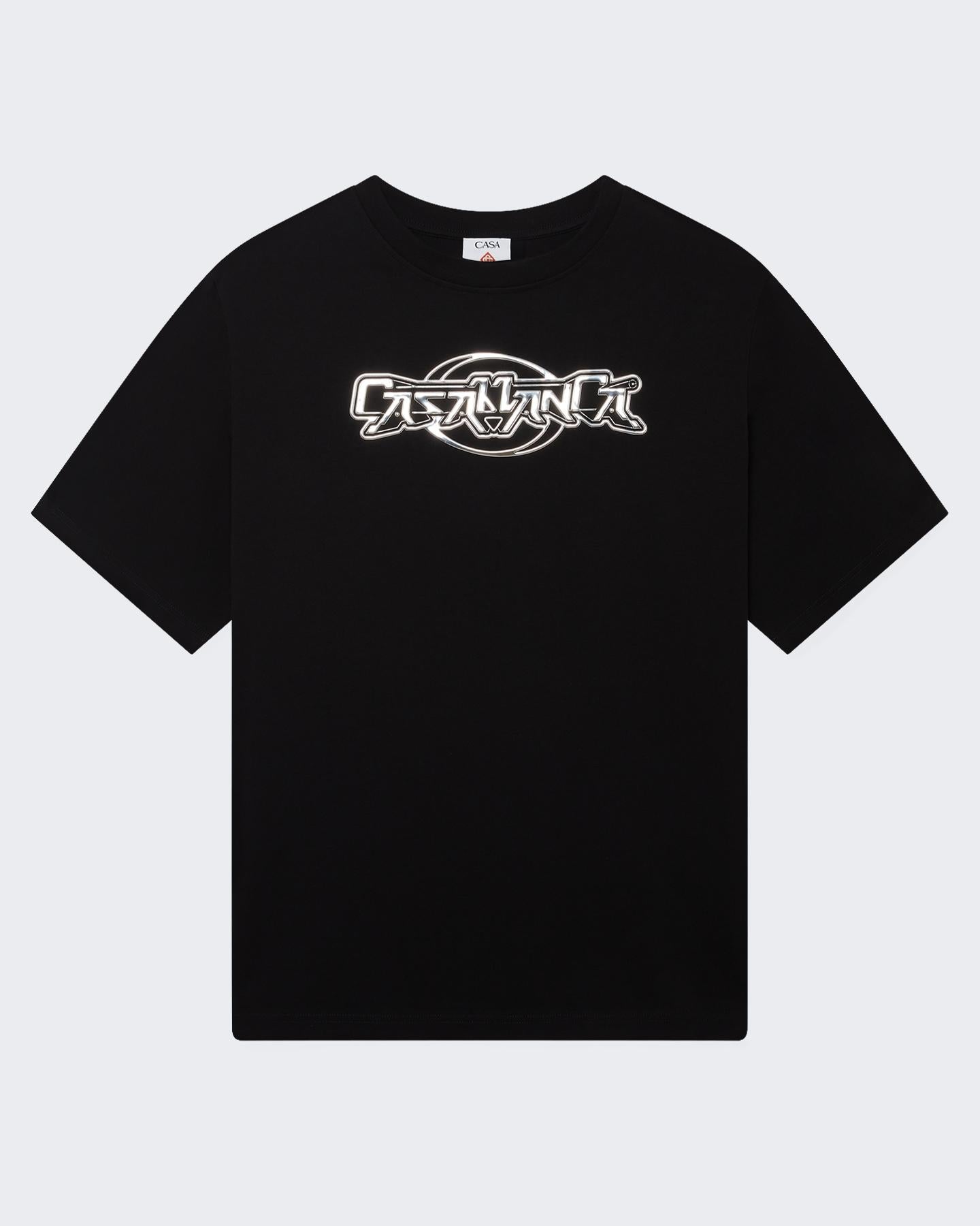 Casablanca Heren Casa Chrome T-Shirt Zwart - Eleganza.nl