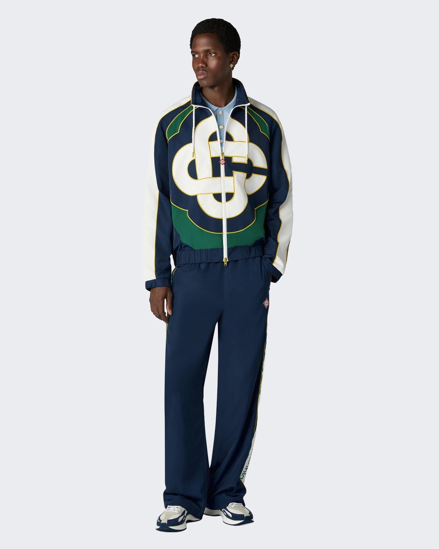 Casablanca Heren Cc Applique Colourblock Windbreaker Jacket Wit - Eleganza.nl