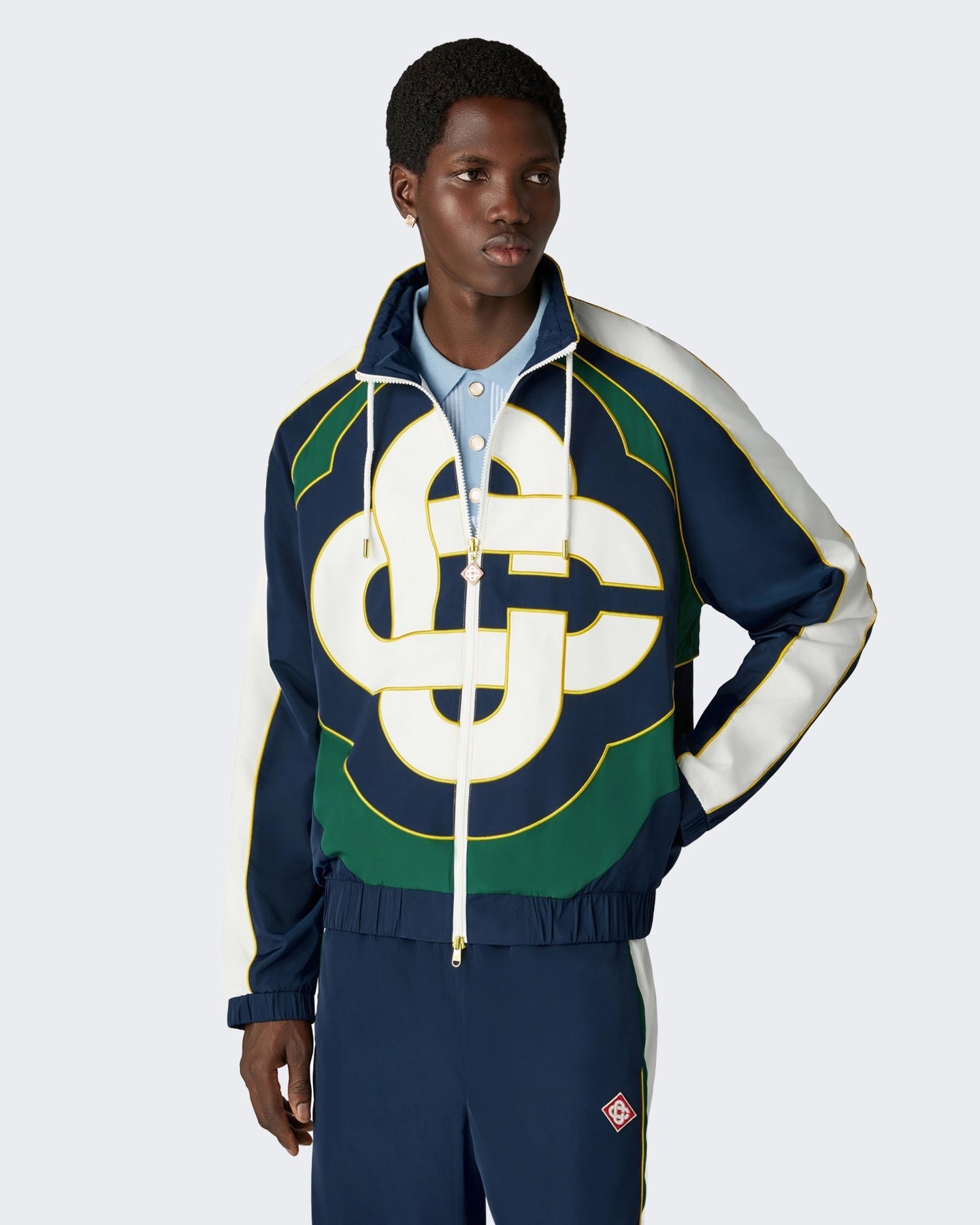 Casablanca Heren Cc Applique Colourblock Windbreaker Jacket Wit - Eleganza.nl