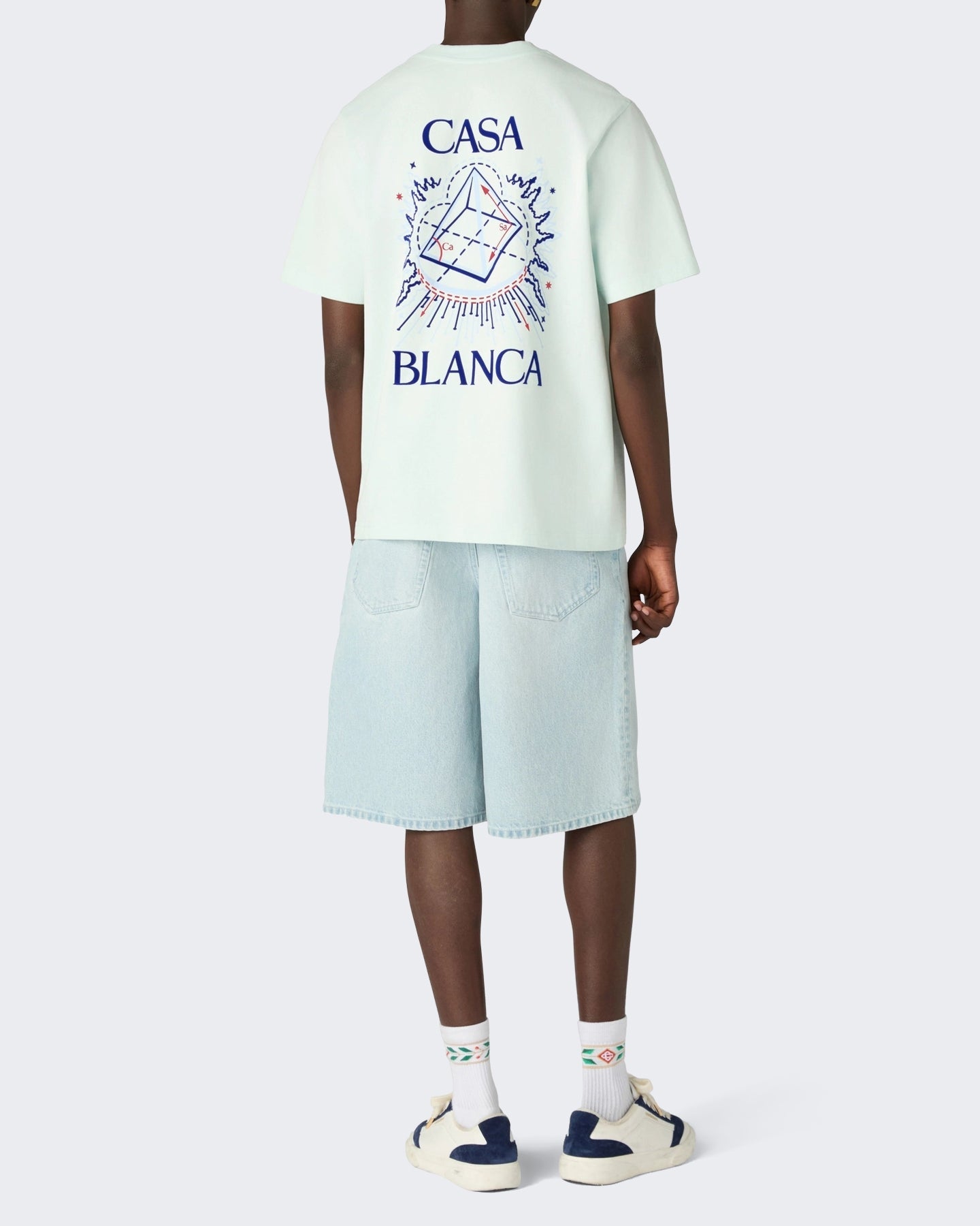 Casablanca Heren Celestial Pyramid Flock Printed Classic T-Shirt Celestial Pyramid Blauw - Eleganza.nl