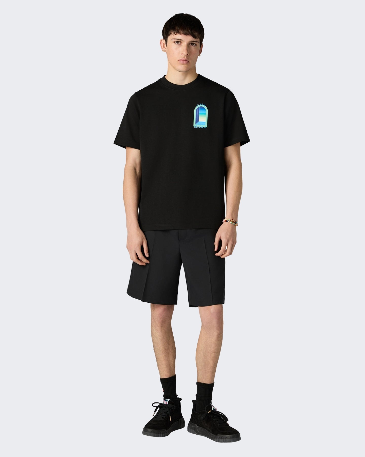 Casablanca Heren Classic T-Shirt Gradient Arch Zwart - Eleganza.nl