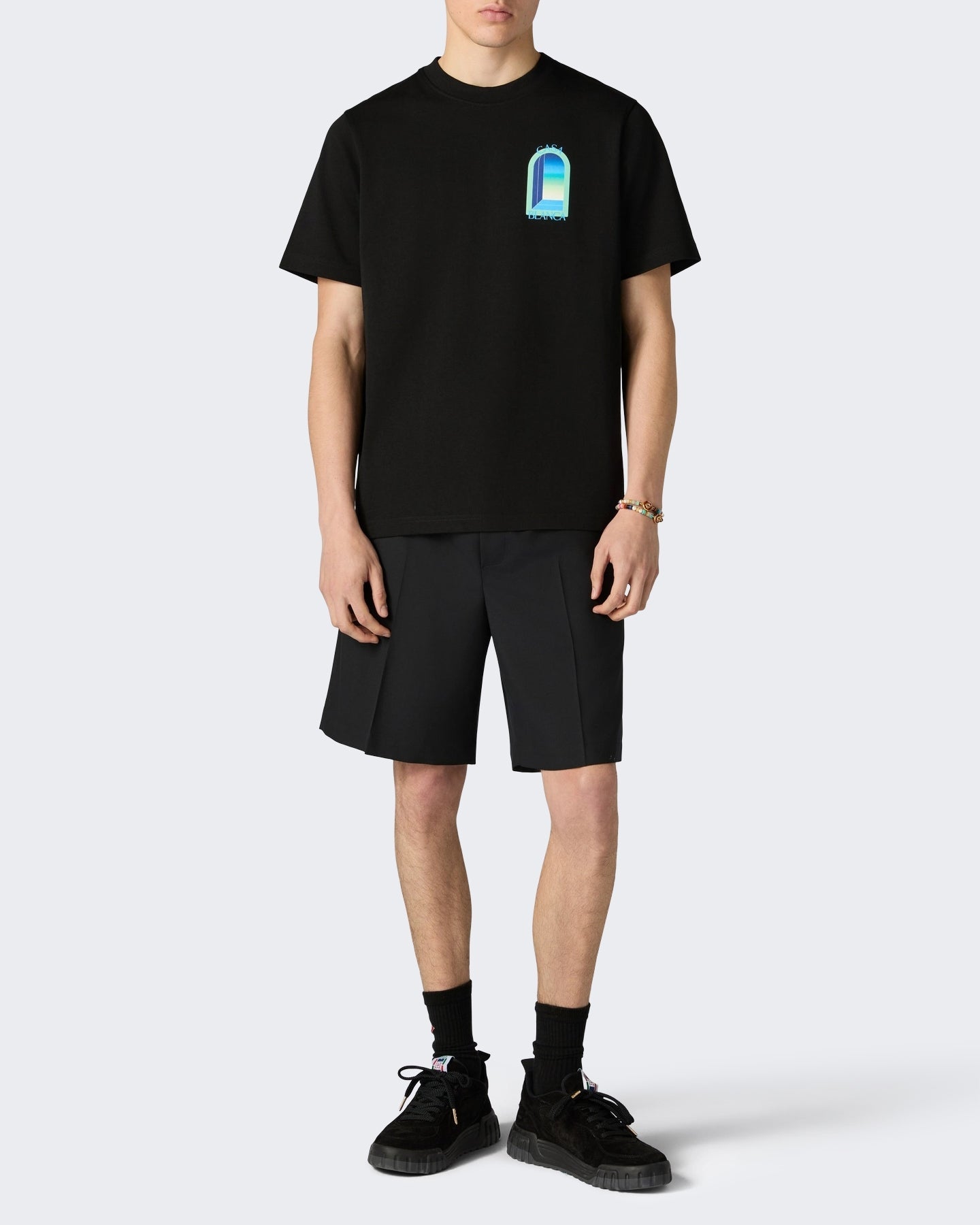 Casablanca Heren Classic T-Shirt Gradient Arch Zwart - Eleganza.nl