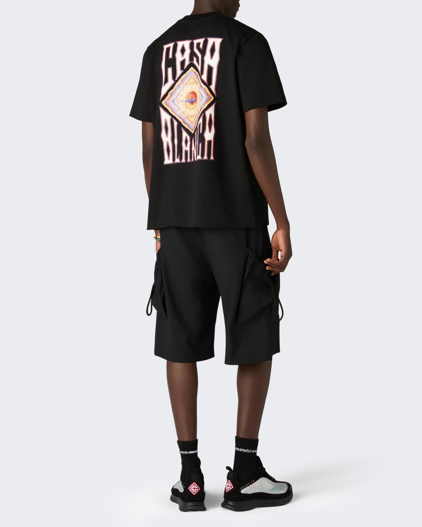 Casablanca Heren Hermons Mirage Printed Classic T-Shirt Hermons Mirage Zwart - Eleganza.nl