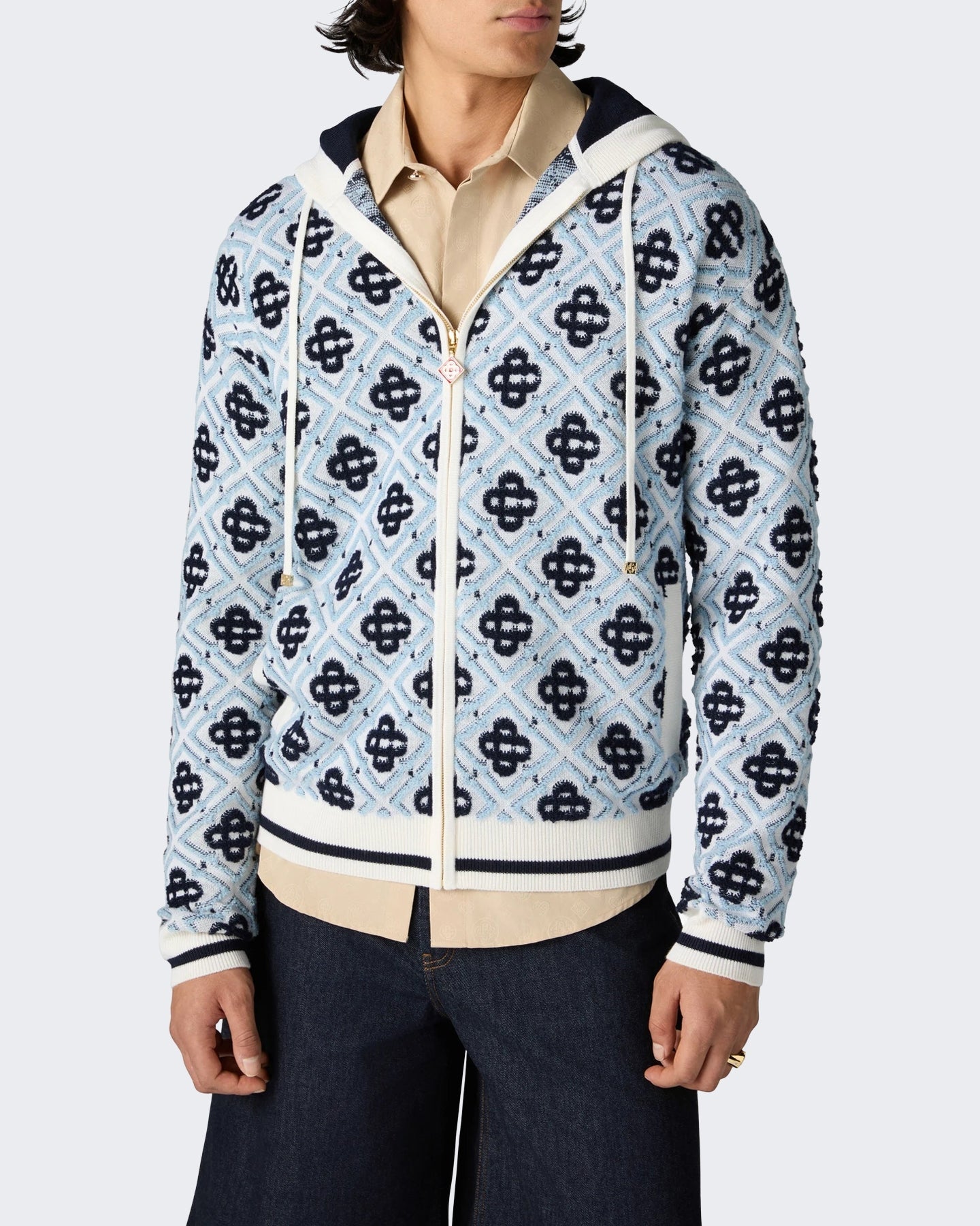 Casablanca Heren Monogram Zip Up Hoodie Cc Monogram - Eleganza.nl