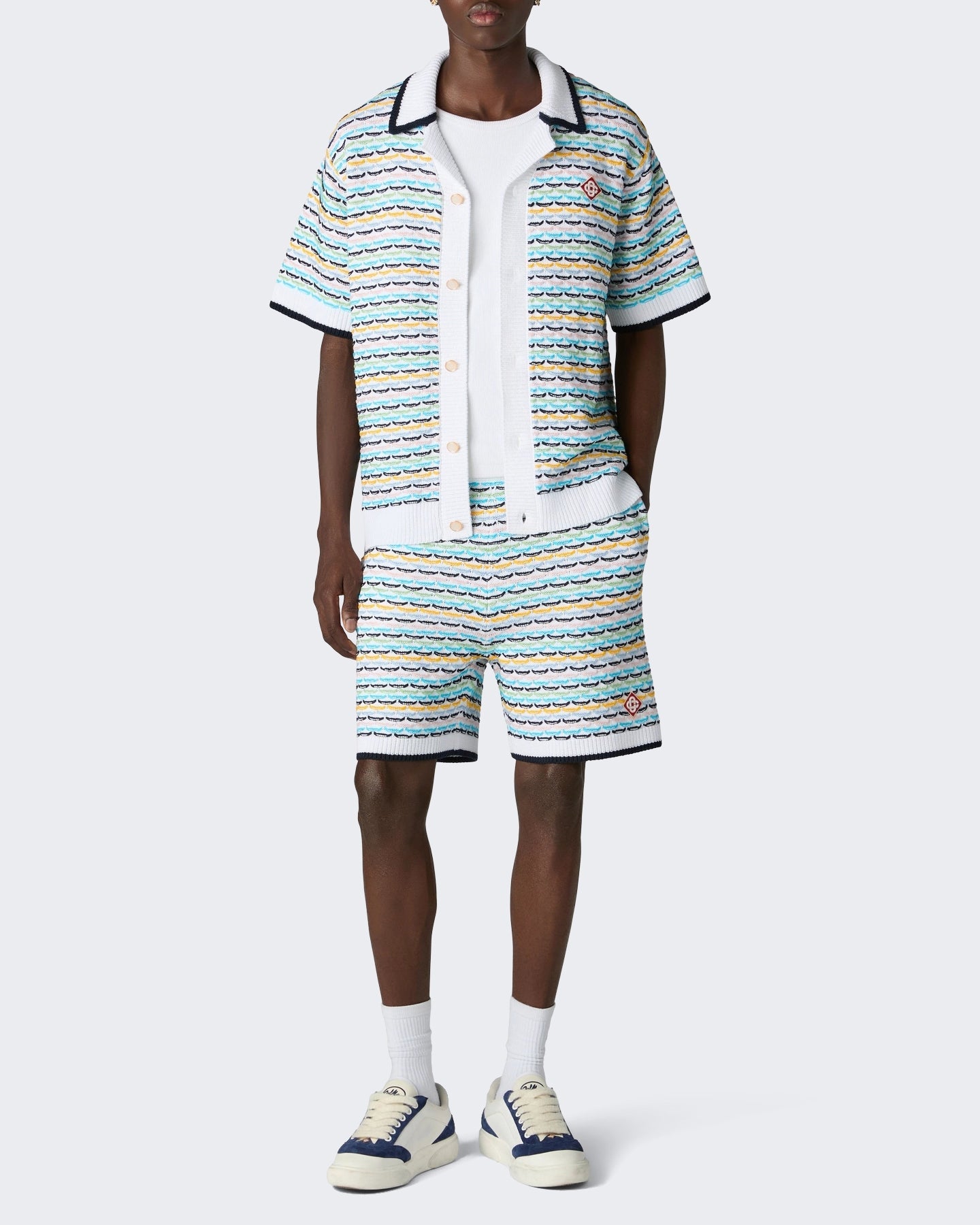 Casablanca Heren Tuck Stitch Shorts Multi - Eleganza.nl