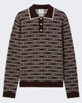 Casablanca Wordmark Long Sleeve Polo Brown