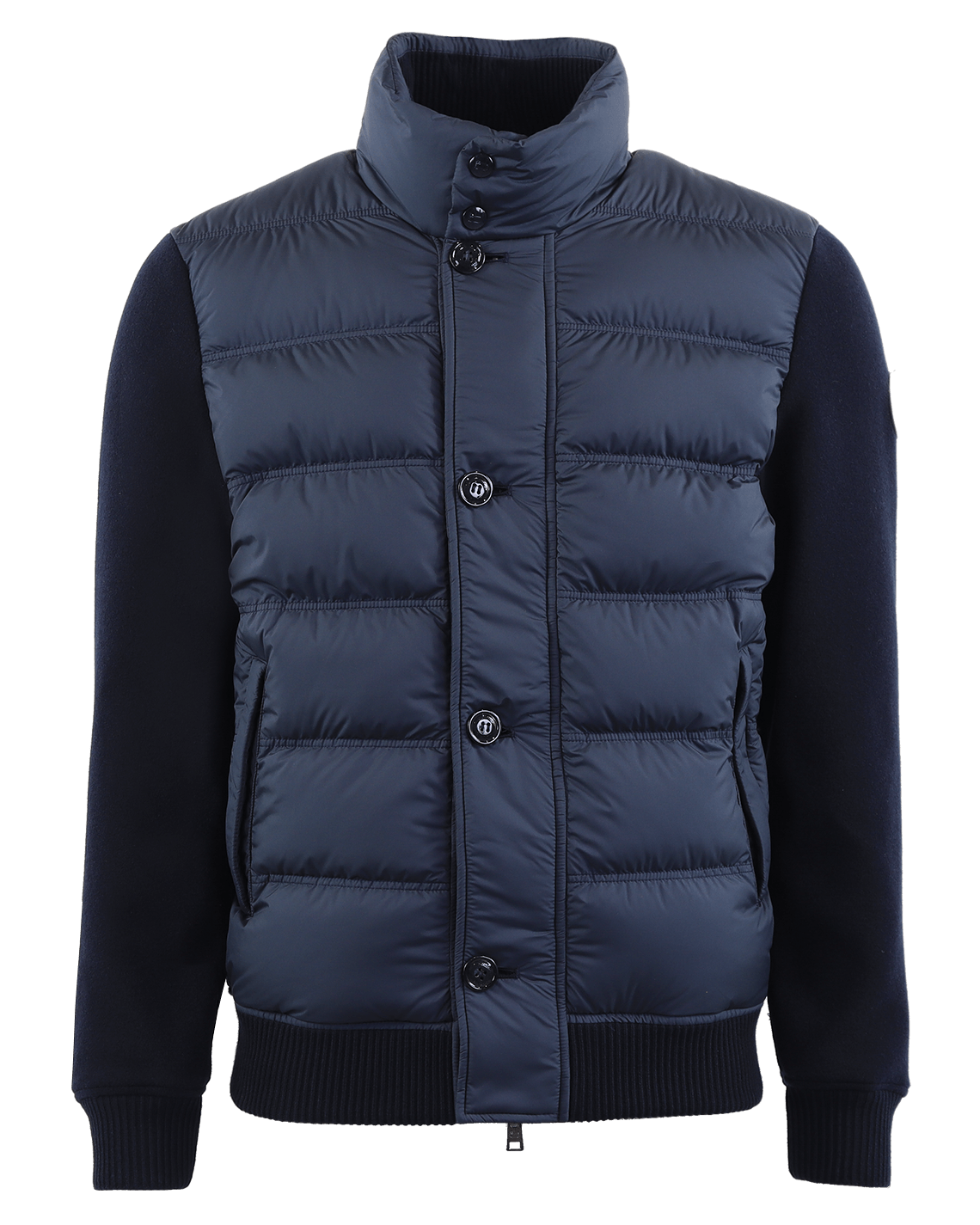 Men Hybrid jacket with wool blue