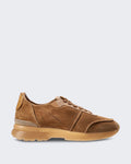 Women's Shoe in Leather Mix Brown — huidige kleur