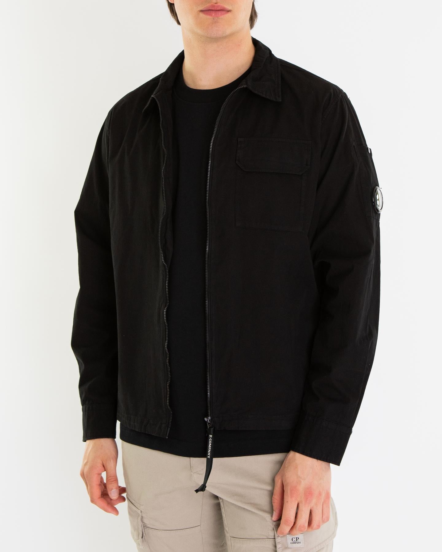 C.P.Company Heren Full Zip Overshirt Zwart - Eleganza.nl