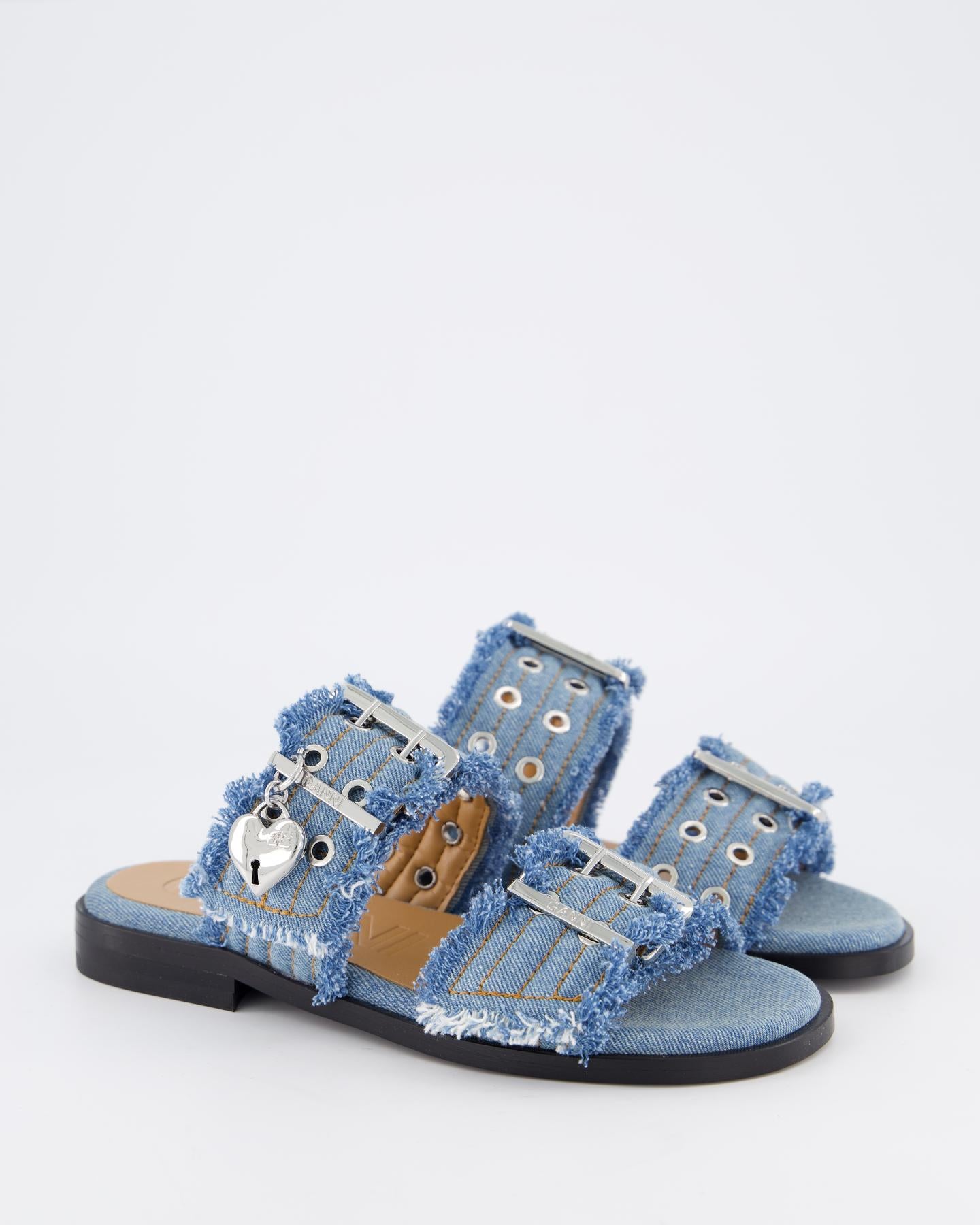 Dames Buckle Two-Strap Sandals