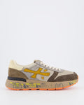 Premiata Men's Leather Lace-Up Sneaker Beige — huidige kleur