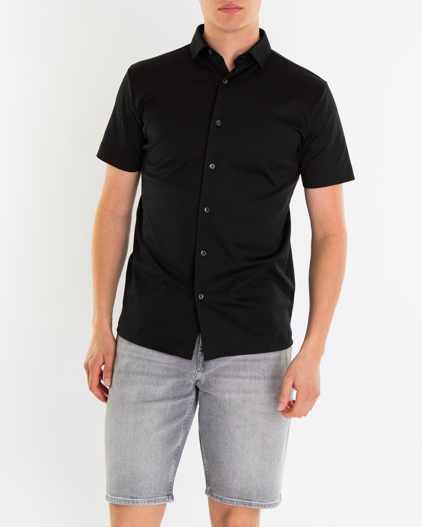 Heren Interlock Supima Shirt Zwart