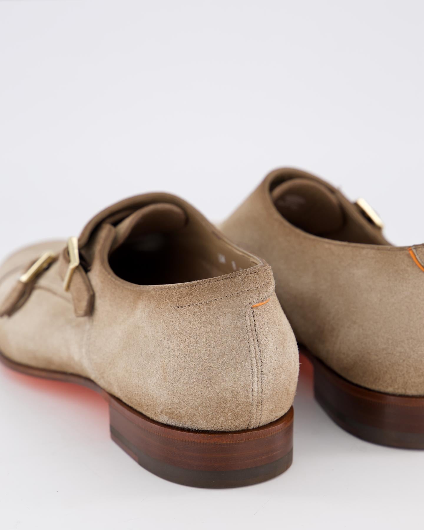 Heren Double Buckle Loafer Beige