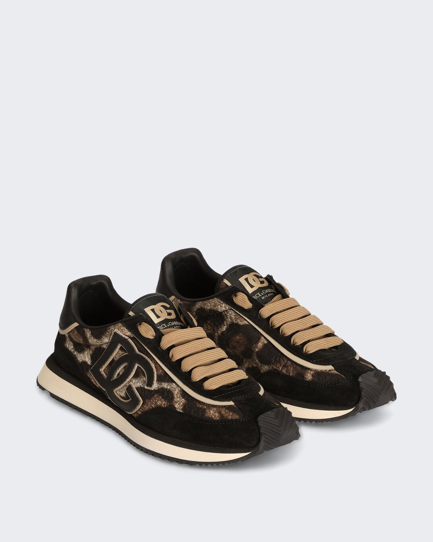 Dolce&Gabbana Dames Low-top sneakers leopardprint Bruin - Eleganza.nl