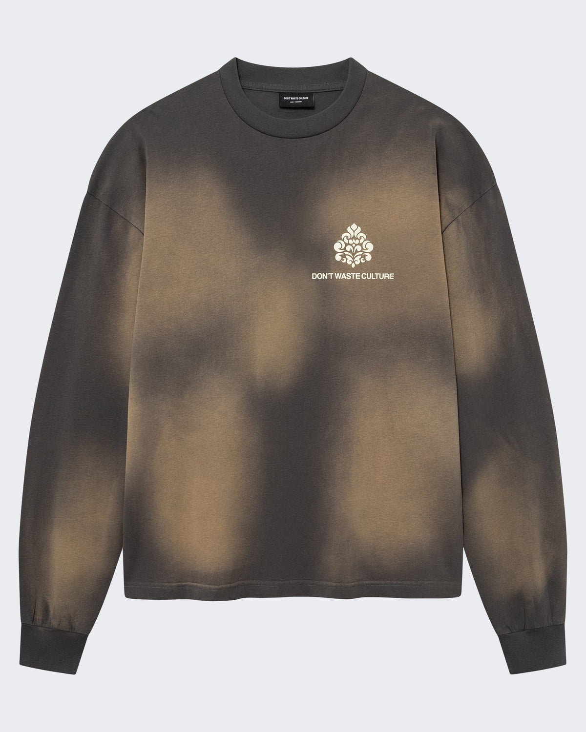 Don't Waste Culture Heren Longsleeve shirt met faded wash Grijs - Eleganza.nl