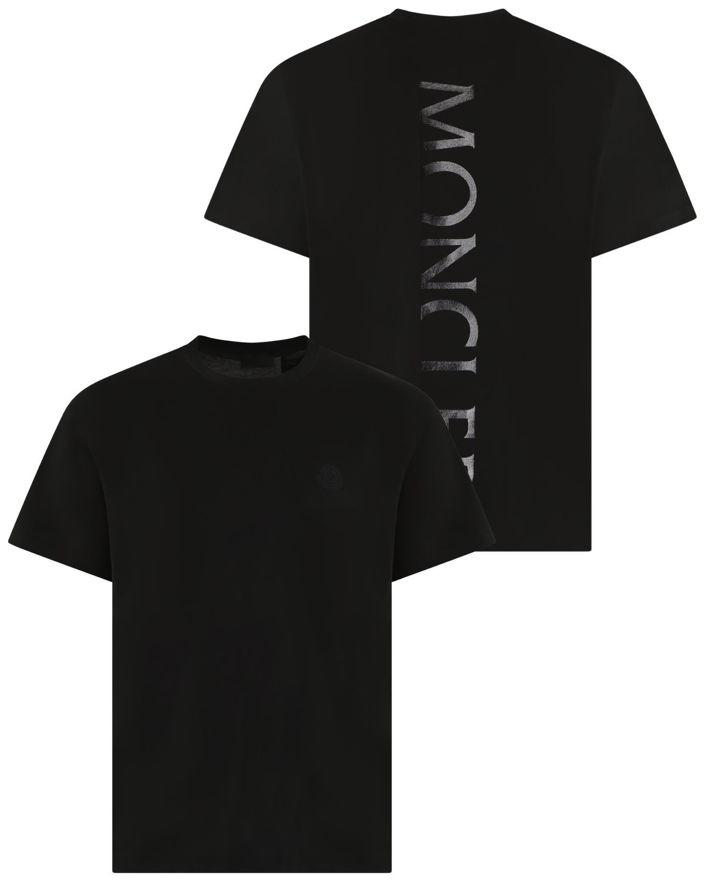 Heren Verticaal Logo T-Shirt Zwart