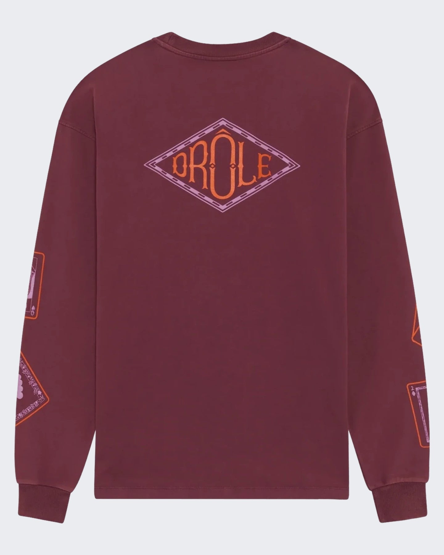 Drole De Monsieur Heren Longsleeve t-shirt met kaarten print Blauw - Eleganza.nl