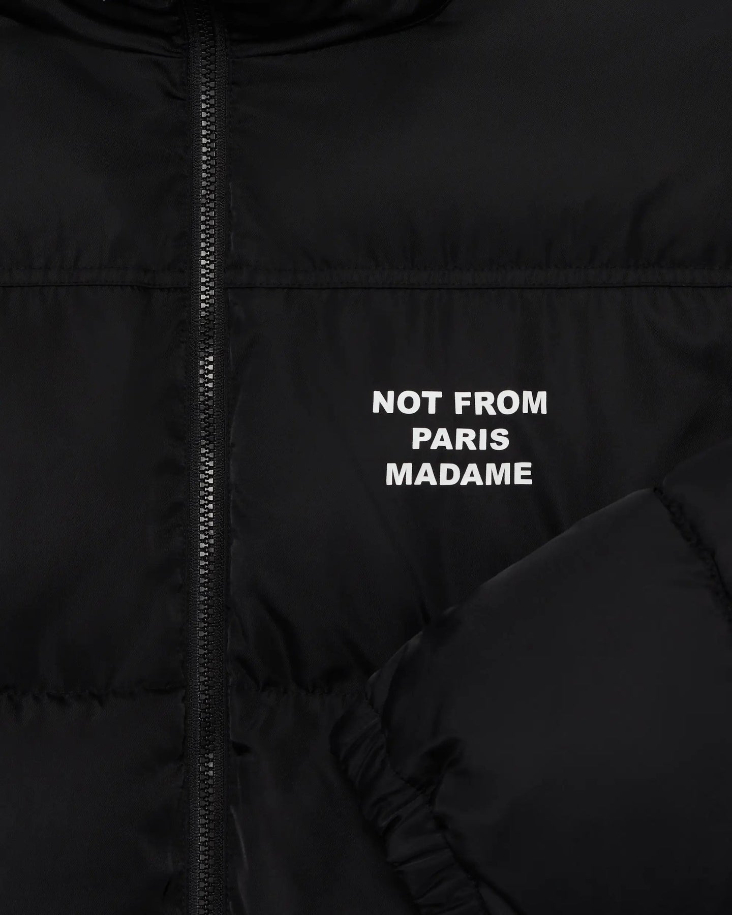Drole De Monsieur Heren Pufferjack met slogan Zwart - Eleganza.nl