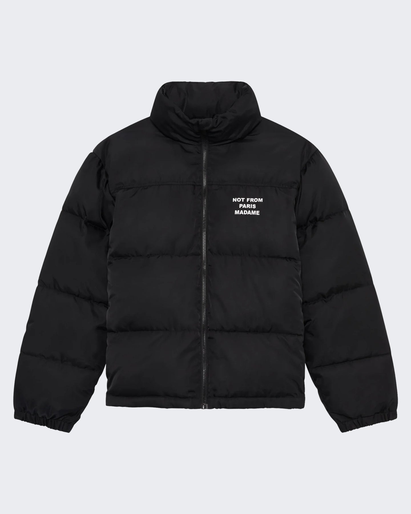 Drole De Monsieur Heren Pufferjack met slogan Zwart - Eleganza.nl