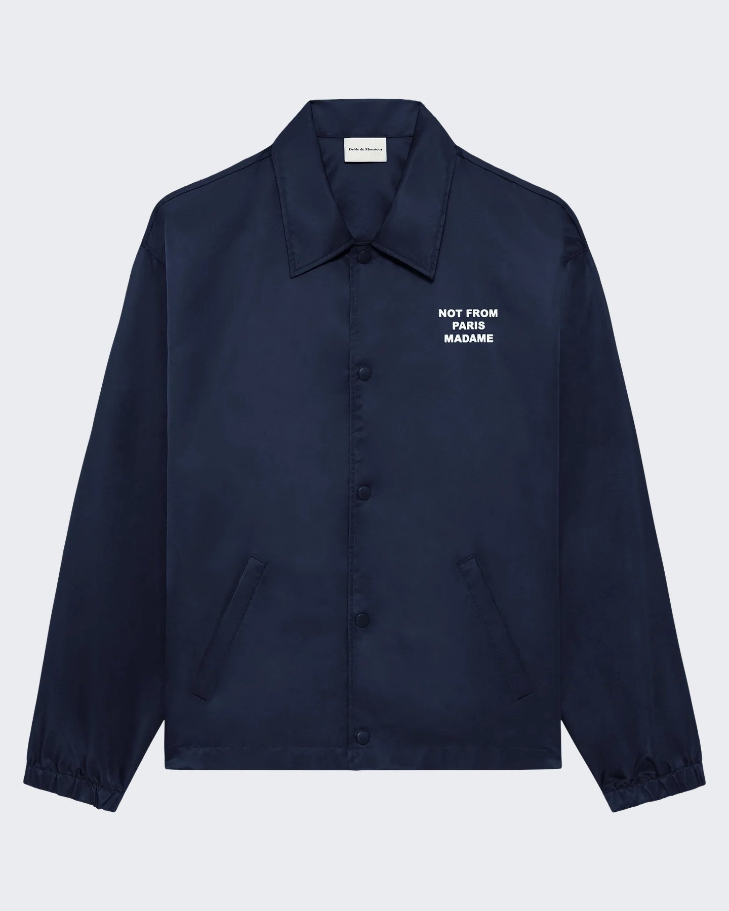 Drole De Monsieur Heren Slogan Jacket Blauw - Eleganza.nl