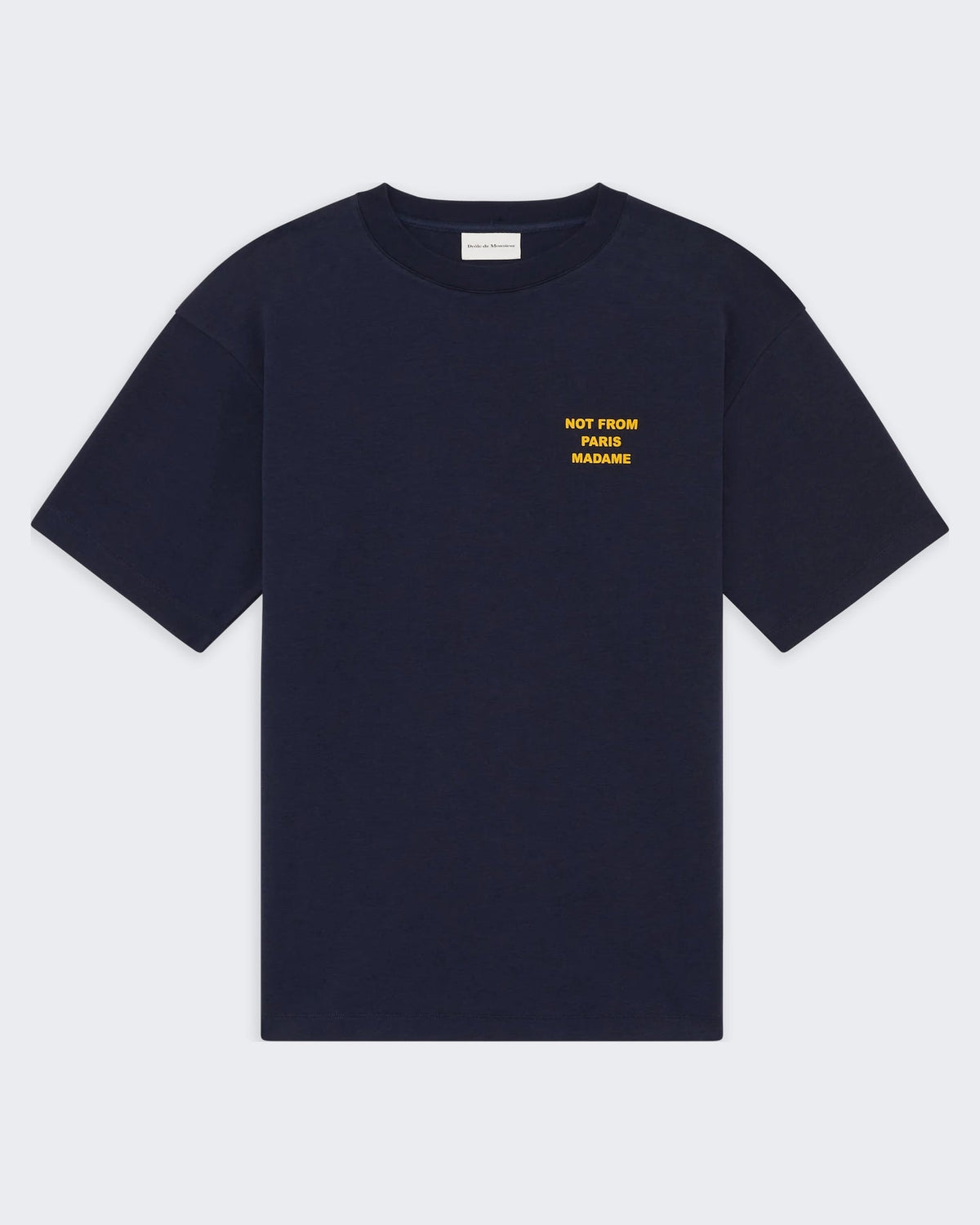 Drole De Monsieur Heren T-shirt met opvallende slogan Blauw - Eleganza.nl