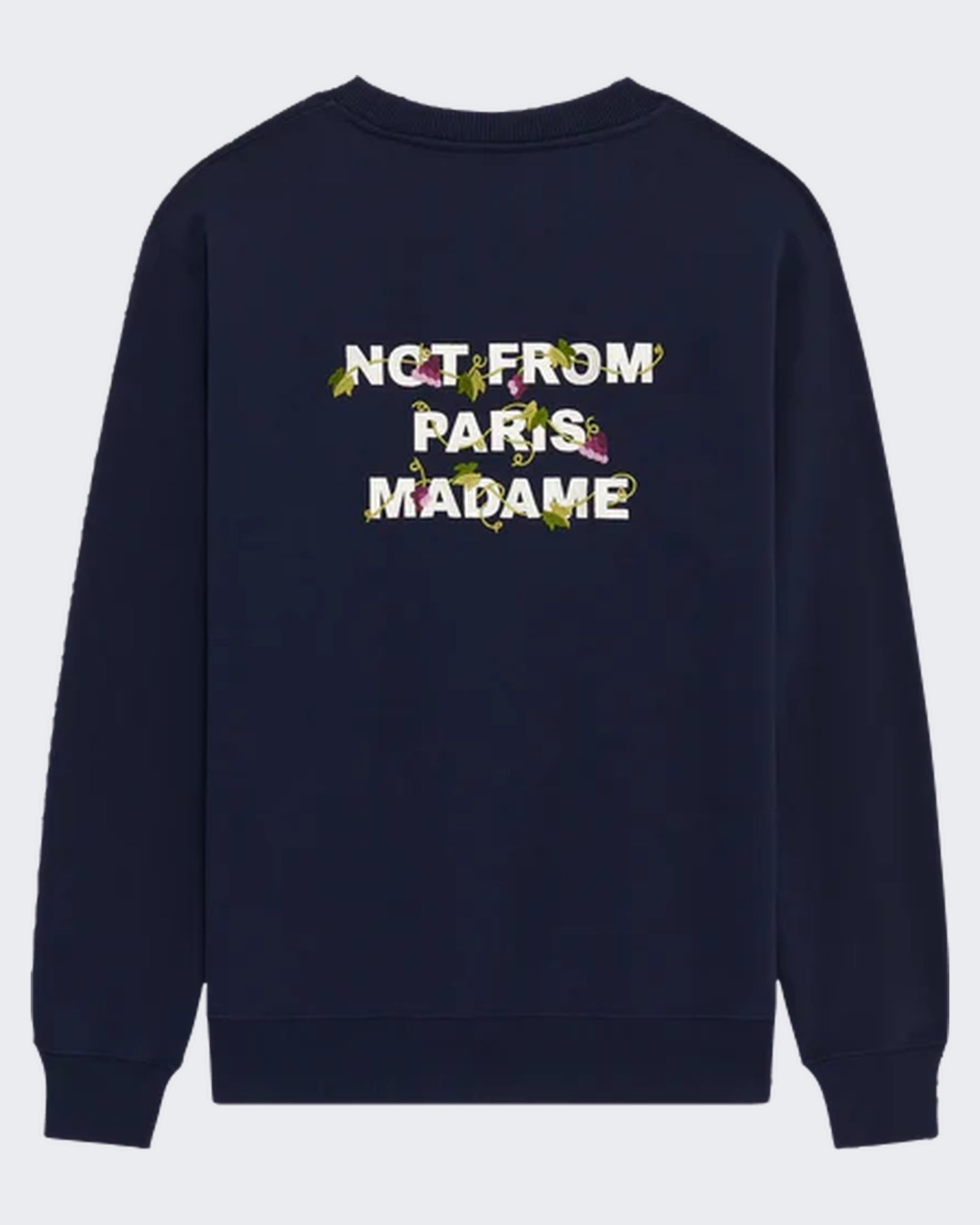 Drole De Monsieur Heren Vine Embroidered Slogan Sweatshirt Blauw - Eleganza.nl