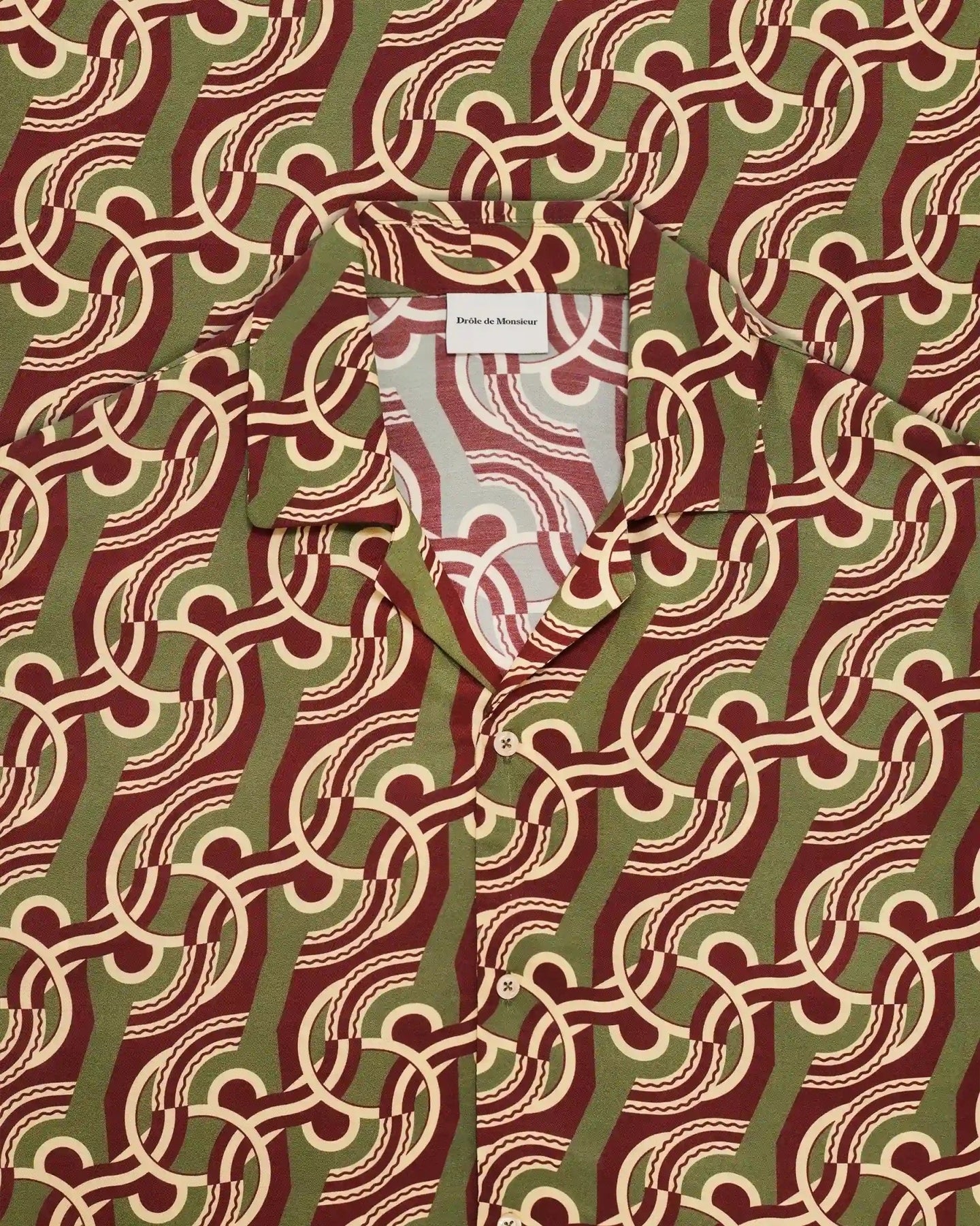 Drole De Monsieur Heren Viscose Chain Link Monogram Shirt Zwart - Eleganza.nl